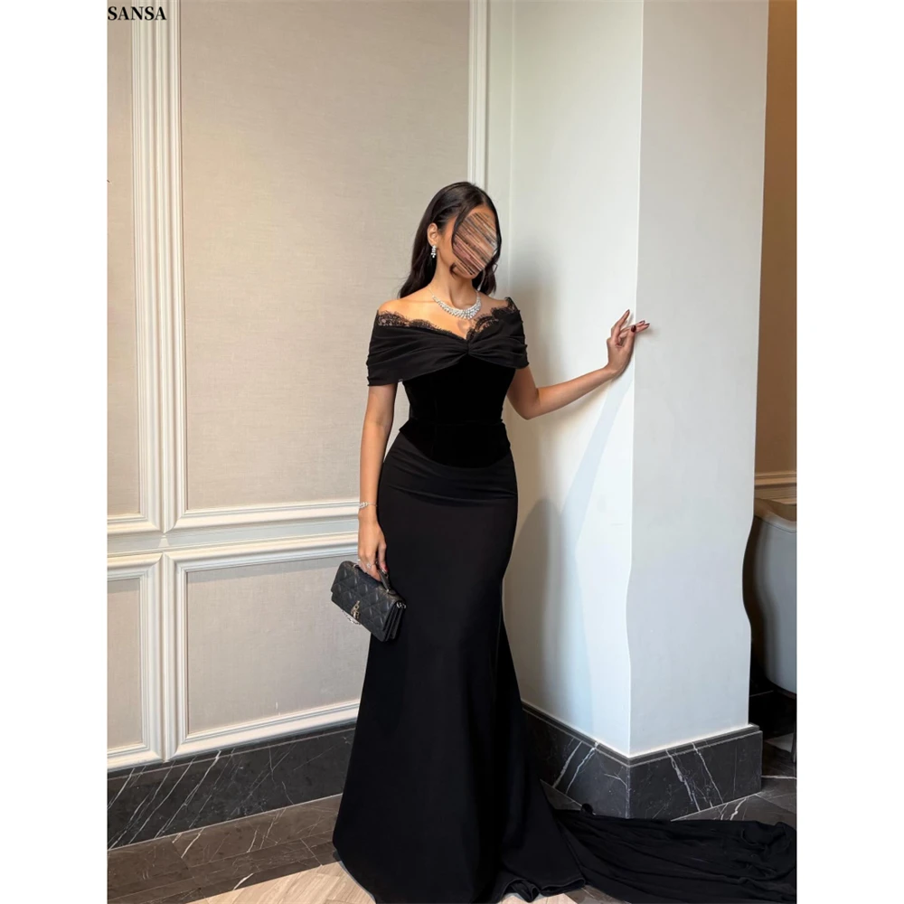 Sansa Customized Black Mermaid Off Shoulder Backless Prom Dress Sleeveless Elegant Vestidos De Noche Floor-Length Formal Evening
Sansa Customized Black Mermaid Off Shoulder Backless Prom Dress Sleeveless Elegant Vestidos De Noche Floor-Length Formal Evening