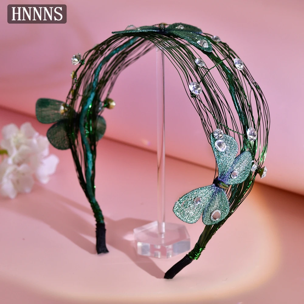 HNNNS Women's Rhinestone Headband Green Beaded Butterfly Hair Band Crystal Elegant Headwear Role Play Hair Accessories A202
HNNNS Women's Rhinestone Headband Green Beaded Butterfly Hair Band Crystal Elegant Headwear Role Play Hair Accessories A202