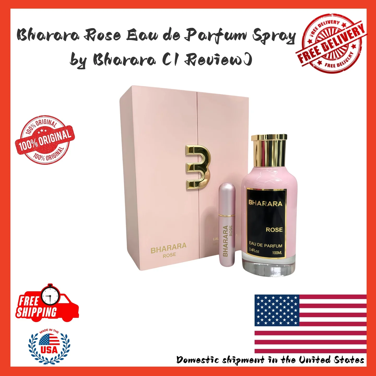 Bharara Rose by Bharara Beauty Eau De Parfum Spray 3.4 oz for Women Luxury perfume - a birthday or Valentine's Day gift
Bharara Rose by Bharara Beauty Eau De Parfum Spray 3.4 oz for Women Luxury perfume - a birthday or Valentine's Day gift