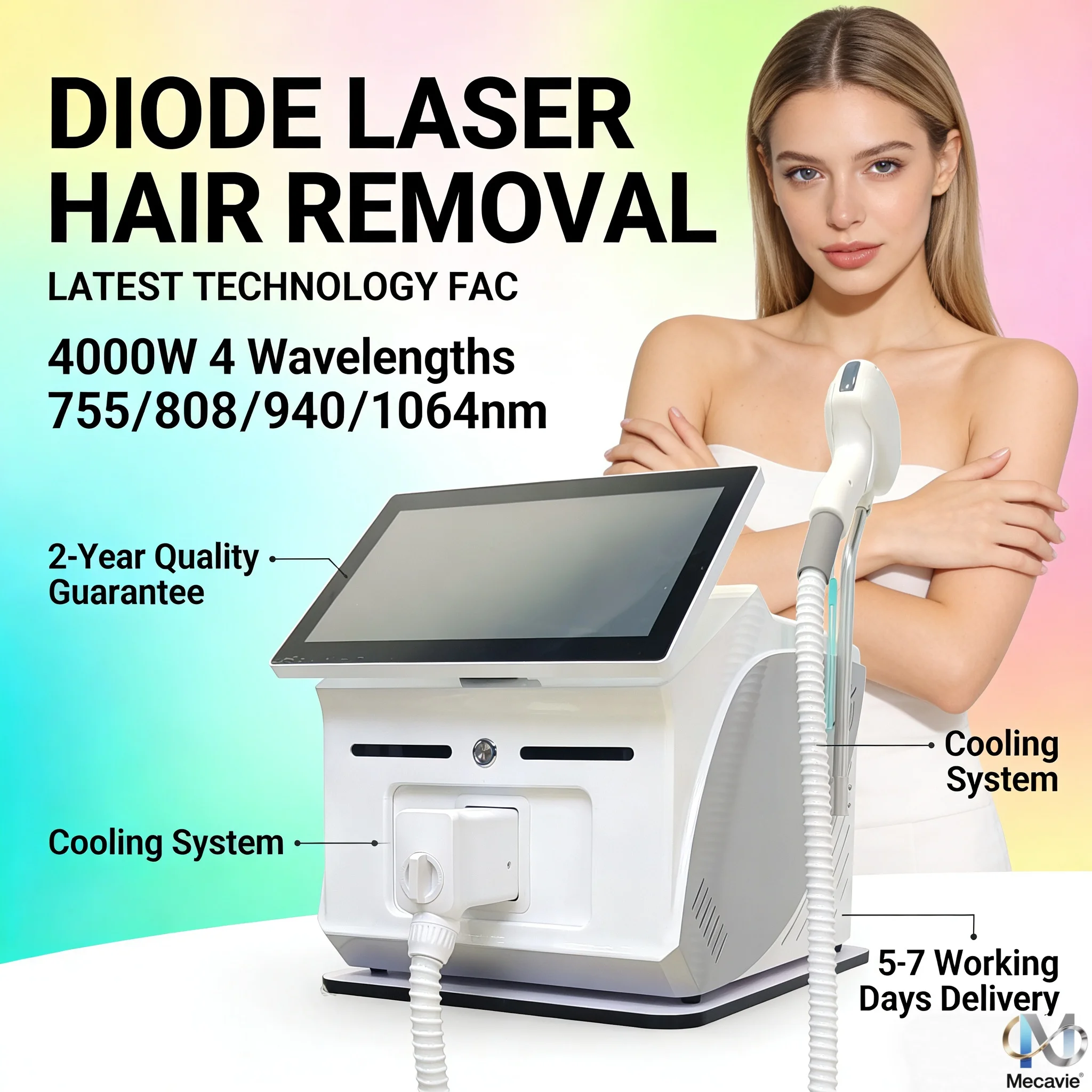 4000W 10BAR Newest FAC Tech Soprano Diode Laser Hair Removal Device Multi-Wavelength 755/808/940/1064nm Beauty Salon Equipment
4000W 10BAR Newest FAC Tech Soprano Diode Laser Hair Removal Device Multi-Wavelength 755/808/940/1064nm Beauty Salon Equipment