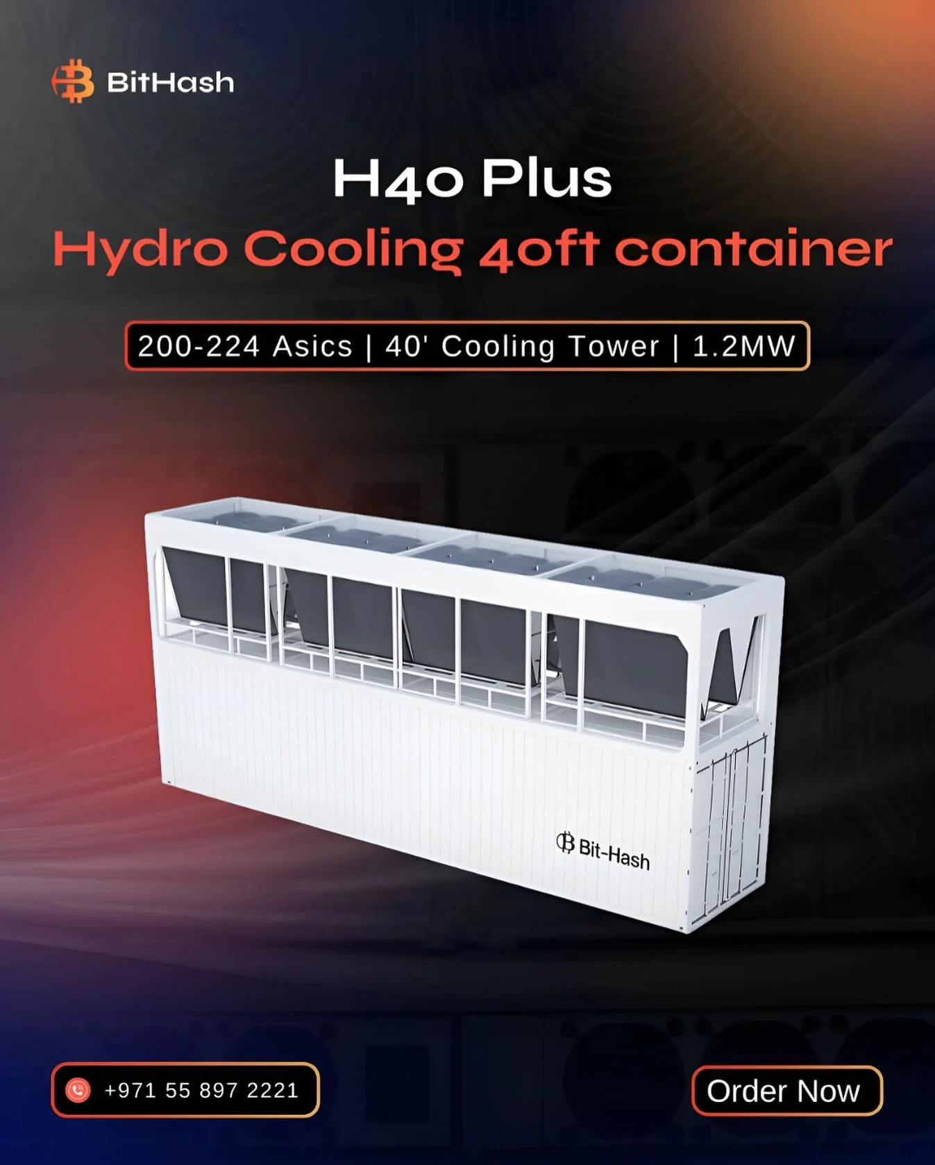 BitHash proudly presents its latest smart cooling hydro container H40 Plus | 40ft Hydro-Cooled Container for High-Densi
BitHash proudly presents its latest smart cooling hydro container H40 Plus | 40ft Hydro-Cooled Container for High-Densi