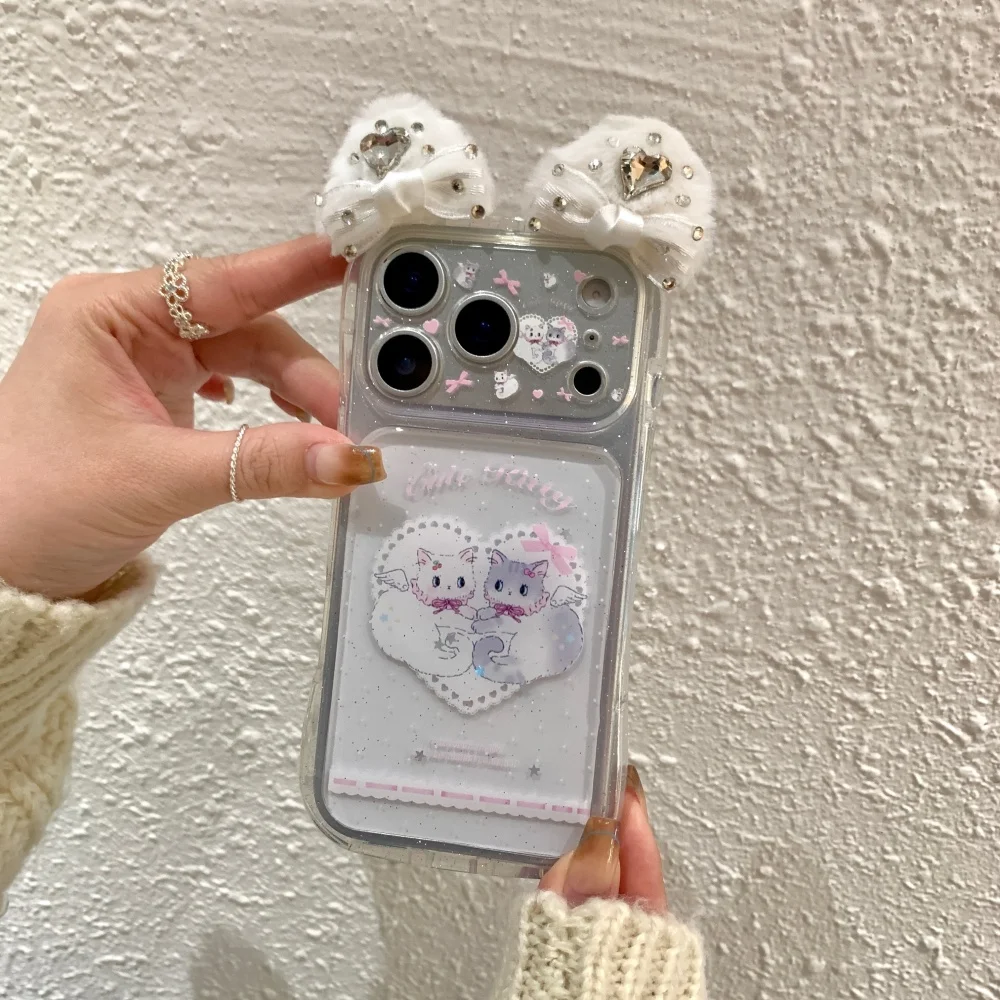 Luxurious cute angel cat 3D ear phone case for iPhone 17 16 ProMax 14 15Pro fundas Korean INS fashion shockproof protective case
Luxurious cute angel cat 3D ear phone case for iPhone 17 16 ProMax 14 15Pro fundas Korean INS fashion shockproof protective case