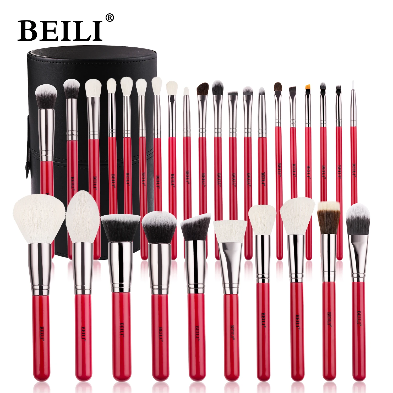BEILI Red 30pcs Professional Makeup Brushes Set Natural Hair Foundation Eyeshadow Eyebrow Make Up Brush Set
BEILI Red 30pcs Professional Makeup Brushes Set Natural Hair Foundation Eyeshadow Eyebrow Make Up Brush Set