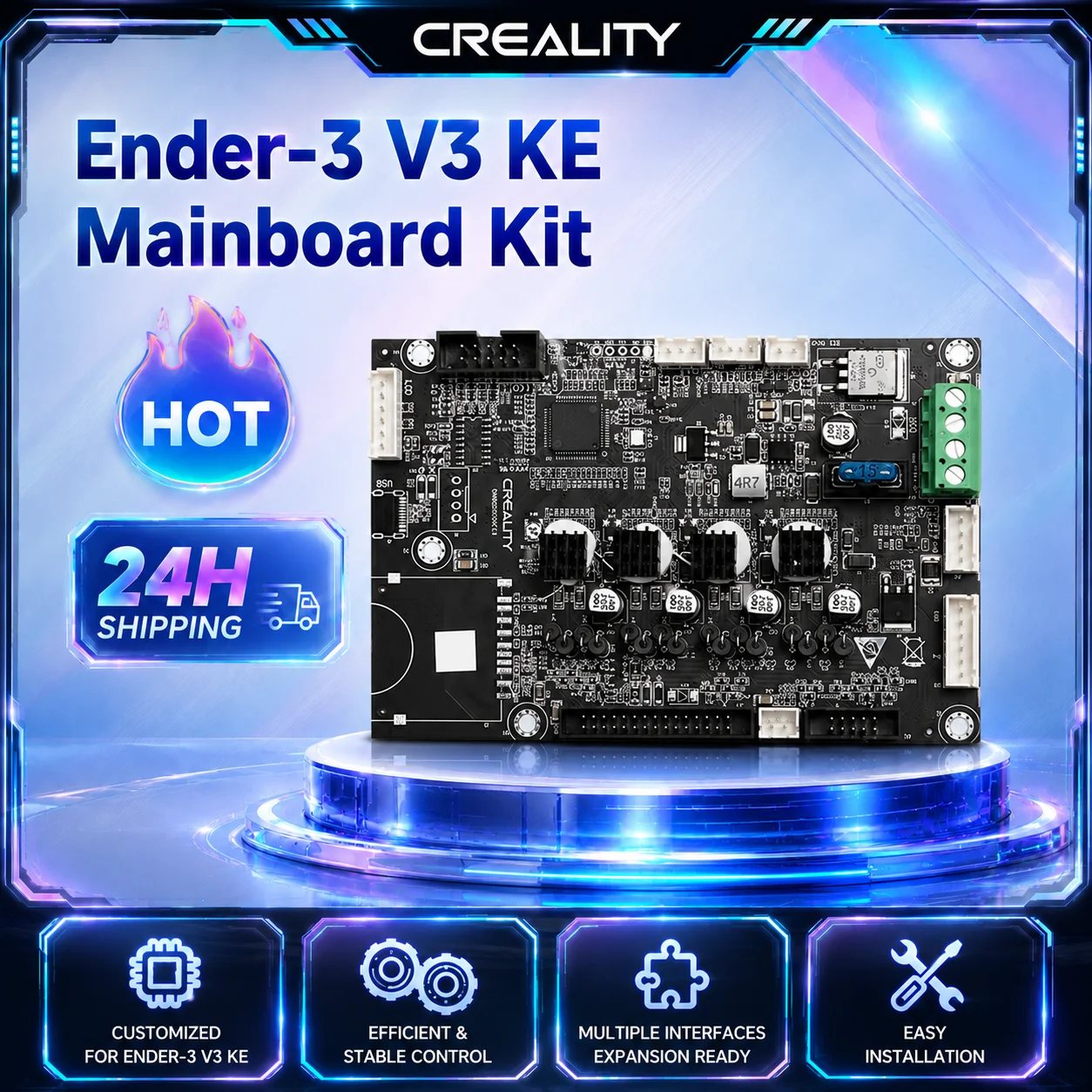 Creality Ender-3 V3 KE Mainboard Kit CR4NS200320C14 32 Bit MS35774 GD32F303RET6 Motherboard For Ender 3 V3 KE 3D Printer
Creality Ender-3 V3 KE Mainboard Kit CR4NS200320C14 32 Bit MS35774 GD32F303RET6 Motherboard For Ender 3 V3 KE 3D Printer