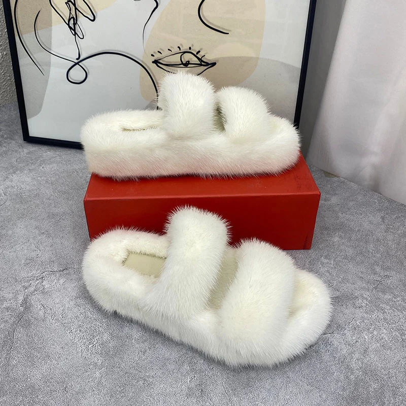 Thick Platform Home Slippers Women Fashion Fur Slippers Soft Non-slip Outdoor Indoor Mink Fur Slippers Solid Color Women Shoes
Thick Platform Home Slippers Women Fashion Fur Slippers Soft Non-slip Outdoor Indoor Mink Fur Slippers Solid Color Women Shoes