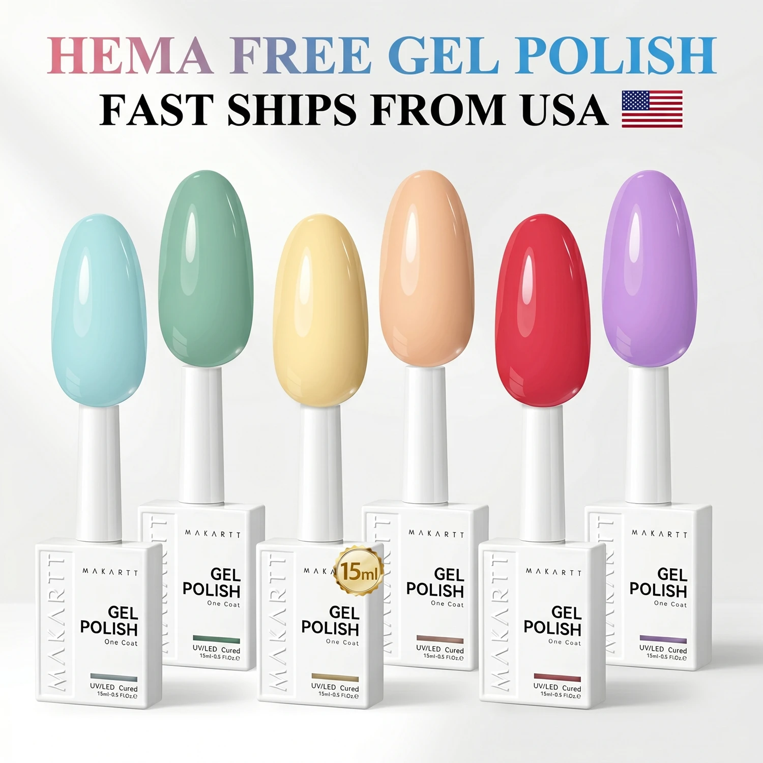 Makartt Pastel Gel Nail Polish Set 6 Colors 15ML One N'Done Spring Summer Baby Blue Green Yellow Purple Red Soak Off UV LED
Makartt Pastel Gel Nail Polish Set 6 Colors 15ML One N'Done Spring Summer Baby Blue Green Yellow Purple Red Soak Off UV LED