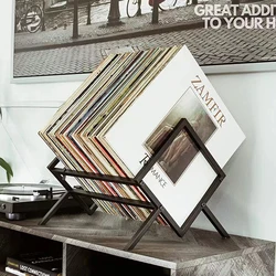 Vinyl Record Storage–Matte Black Vinyl Record Holder 80 To 100 LP Capacity-Durable Metal Single Tier Record CD Magazine Holder Vinyl Record Storage–Matte Black Vinyl Record Holder 80 To 100 LP Capacity-Durable Metal Single Tier Record CD Magazine Holder