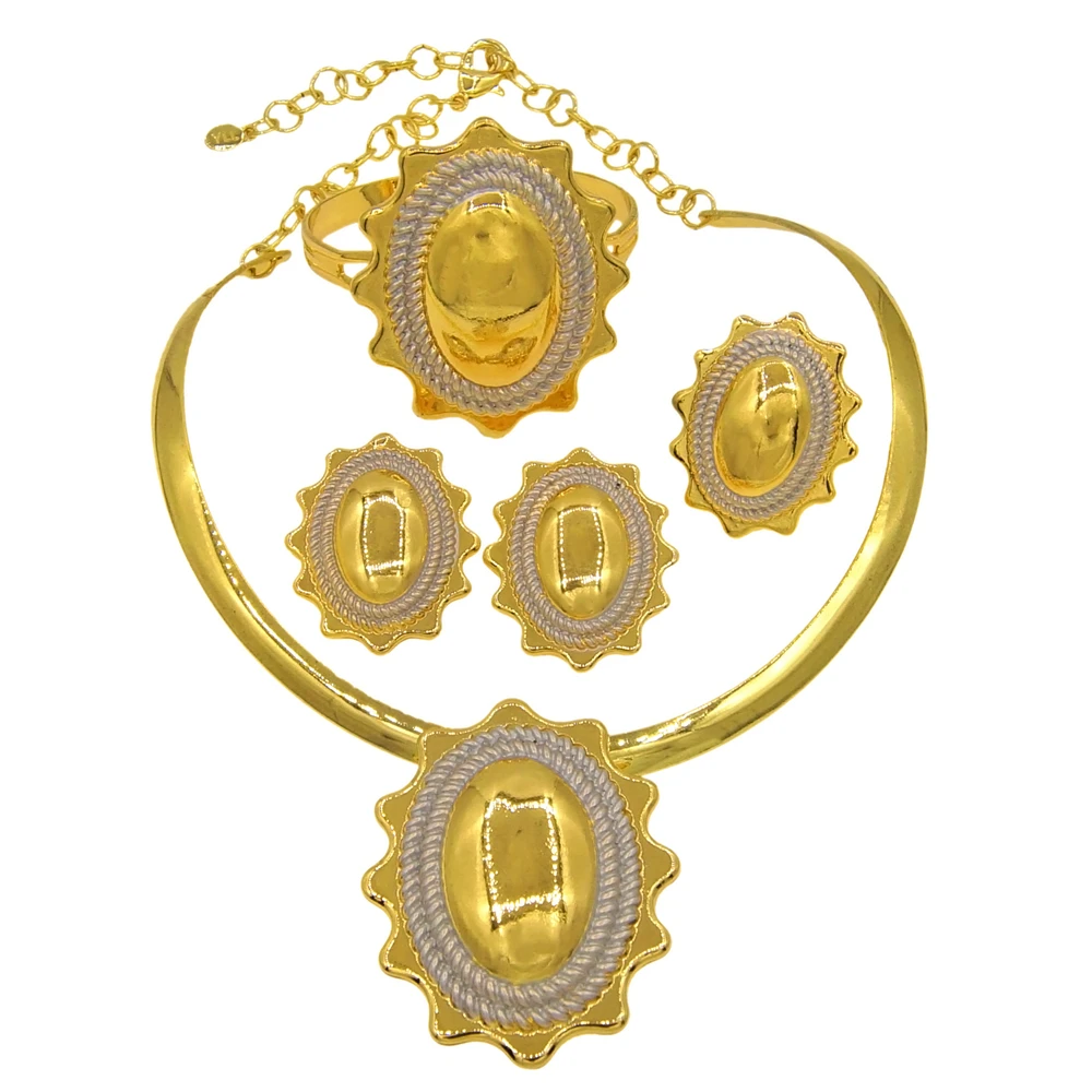 Jewelry Sets For Women Pendant Necklace Gold Plated Silver Simple Fashion Design Big Earring Bracelet Ring Sets Exquisite Gifts
Jewelry Sets For Women Pendant Necklace Gold Plated Silver Simple Fashion Design Big Earring Bracelet Ring Sets Exquisite Gifts