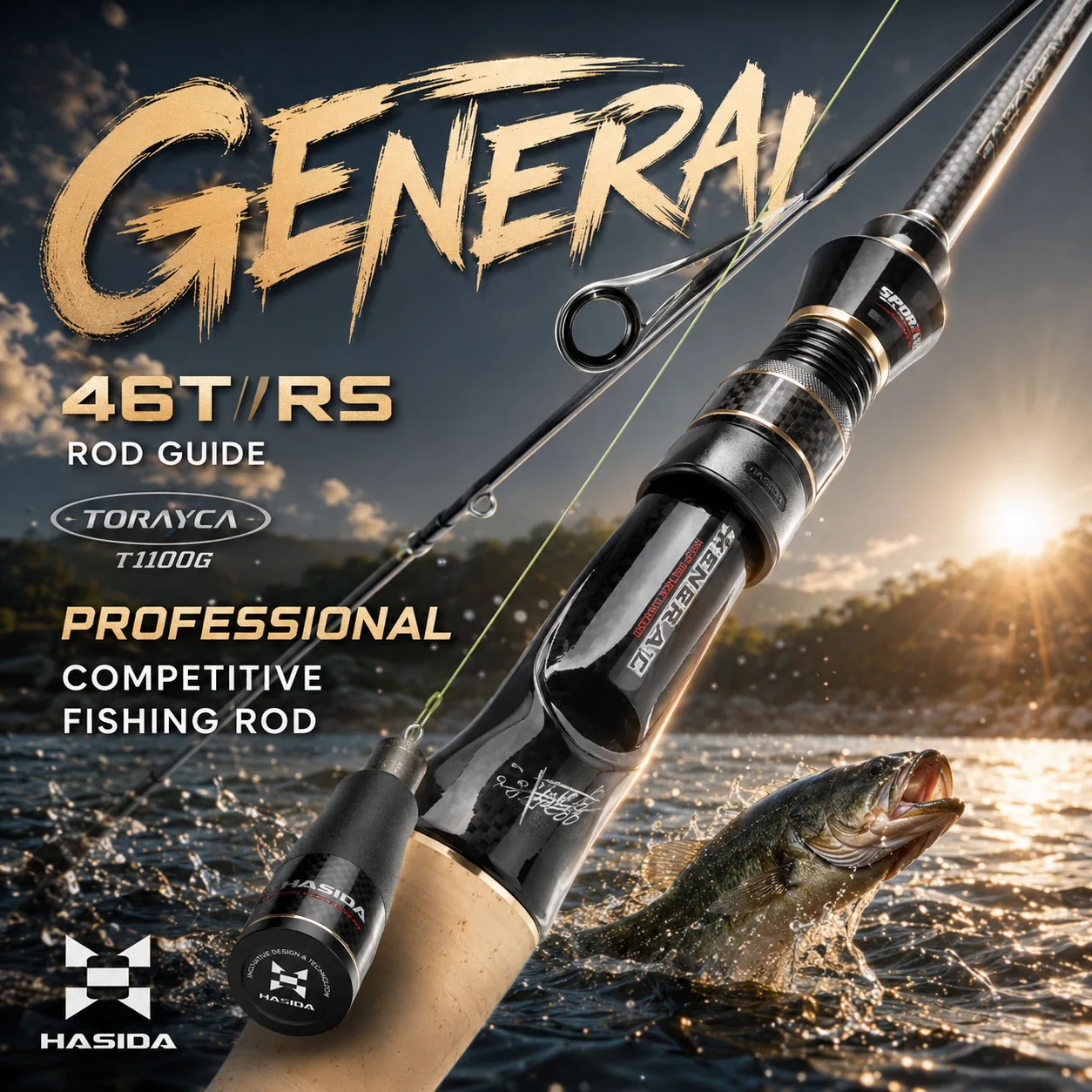 HASIDA General 1.9-2.46m Seaguide T1100G*M40X Toray 4 Axis Carbon Tape Fast Action L-MH Hardness 4A Cork Handle Fishing Rod
HASIDA General 1.9-2.46m Seaguide T1100G*M40X Toray 4 Axis Carbon Tape Fast Action L-MH Hardness 4A Cork Handle Fishing Rod
