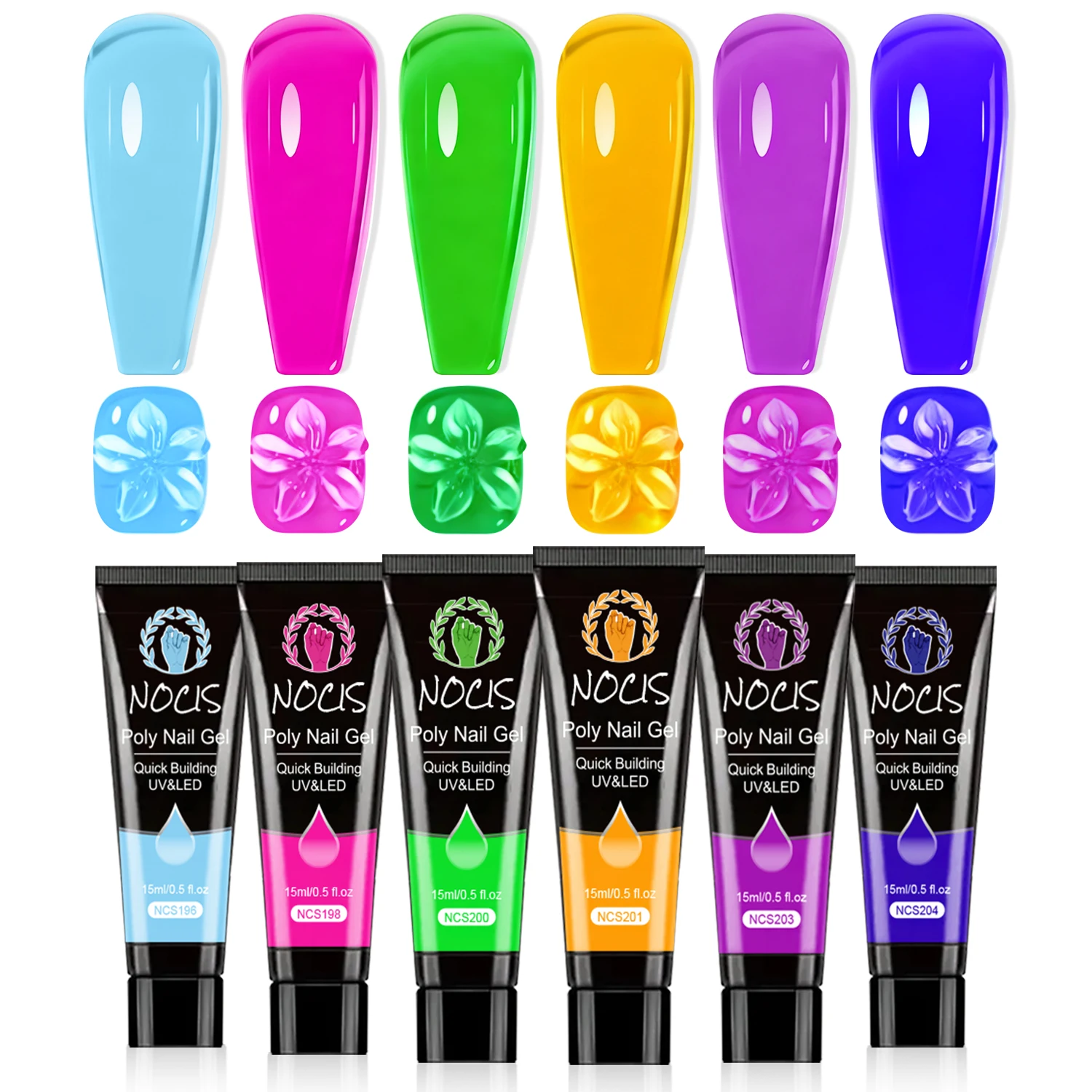 NOCIS Neon Poly Nail Gel Kit - Bright Unscented Quick Building Nail Extension Solution for Salon-Quality Manicures At Home
NOCIS Neon Poly Nail Gel Kit - Bright Unscented Quick Building Nail Extension Solution for Salon-Quality Manicures At Home