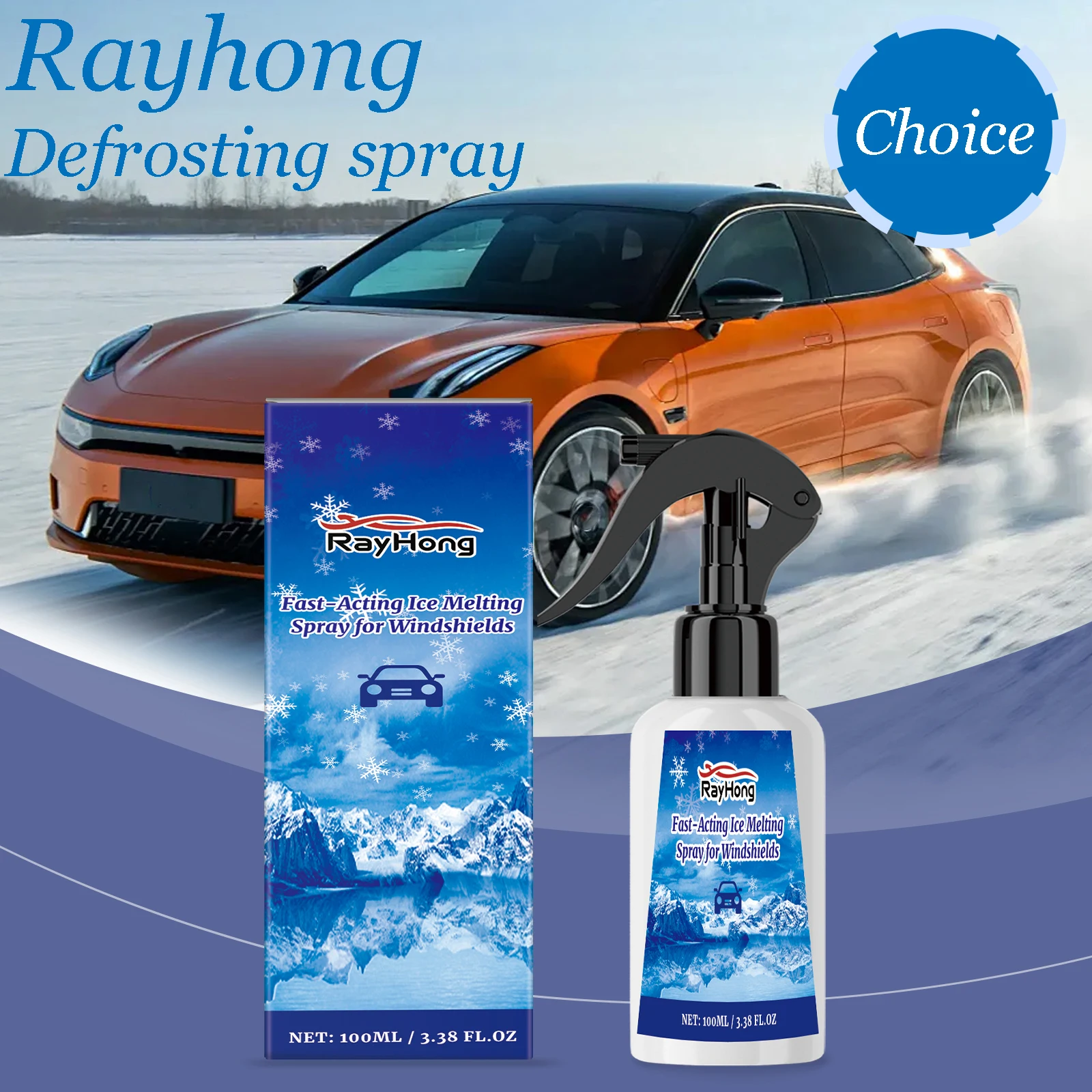 100ml Fast Ice Melting Spray Effective Defrosting Windshield Clear Vision Enhance Driving Safety Easy Vehicle Defrosting Agent
100ml Fast Ice Melting Spray Effective Defrosting Windshield Clear Vision Enhance Driving Safety Easy Vehicle Defrosting Agent