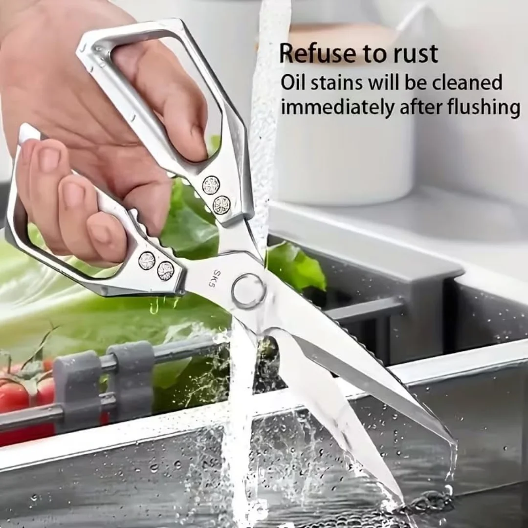 Heavy Duty Kitchen Shears, Multipurpose Stainless Steel Kitchen Scissors for Cutting Bone Meat, All-in-One with Bottle Opener Nut Cracker Fish Scaler, Aluminum Handle - Silve
Heavy Duty Kitchen Shears, Multipurpose Stainless Steel Kitchen Scissors for Cutting Bone Meat, All-in-One with Bottle Opener Nut Cracker Fish Scaler, Aluminum Handle - Silve