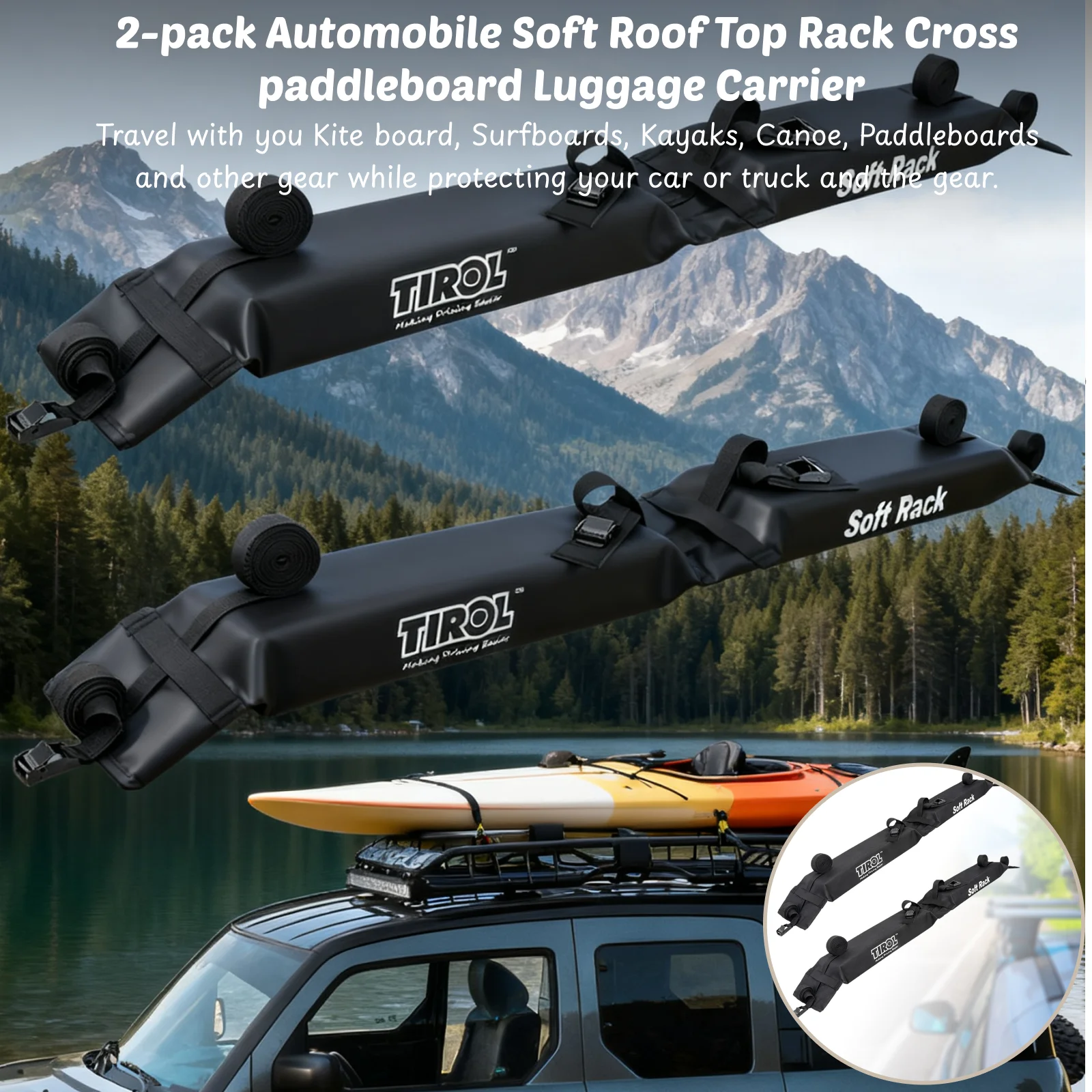 2-pack Automobile Soft Roof Top Rack Cross paddleboard Luggage Carrier High quality PVC Car Soft Racks Surfboard Careful design
2-pack Automobile Soft Roof Top Rack Cross paddleboard Luggage Carrier High quality PVC Car Soft Racks Surfboard Careful design