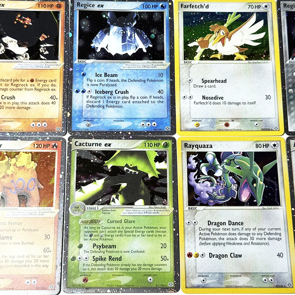 PKM Emerald(EM) PTCG Foil DIY Game Cards Anime Trading Altaria/Cacturne/Camerupt/Dusclops/Raichu/Regice/ex Farfetch'd Rayquaza
PKM Emerald(EM) PTCG Foil DIY Game Cards Anime Trading Altaria/Cacturne/Camerupt/Dusclops/Raichu/Regice/ex Farfetch'd Rayquaza