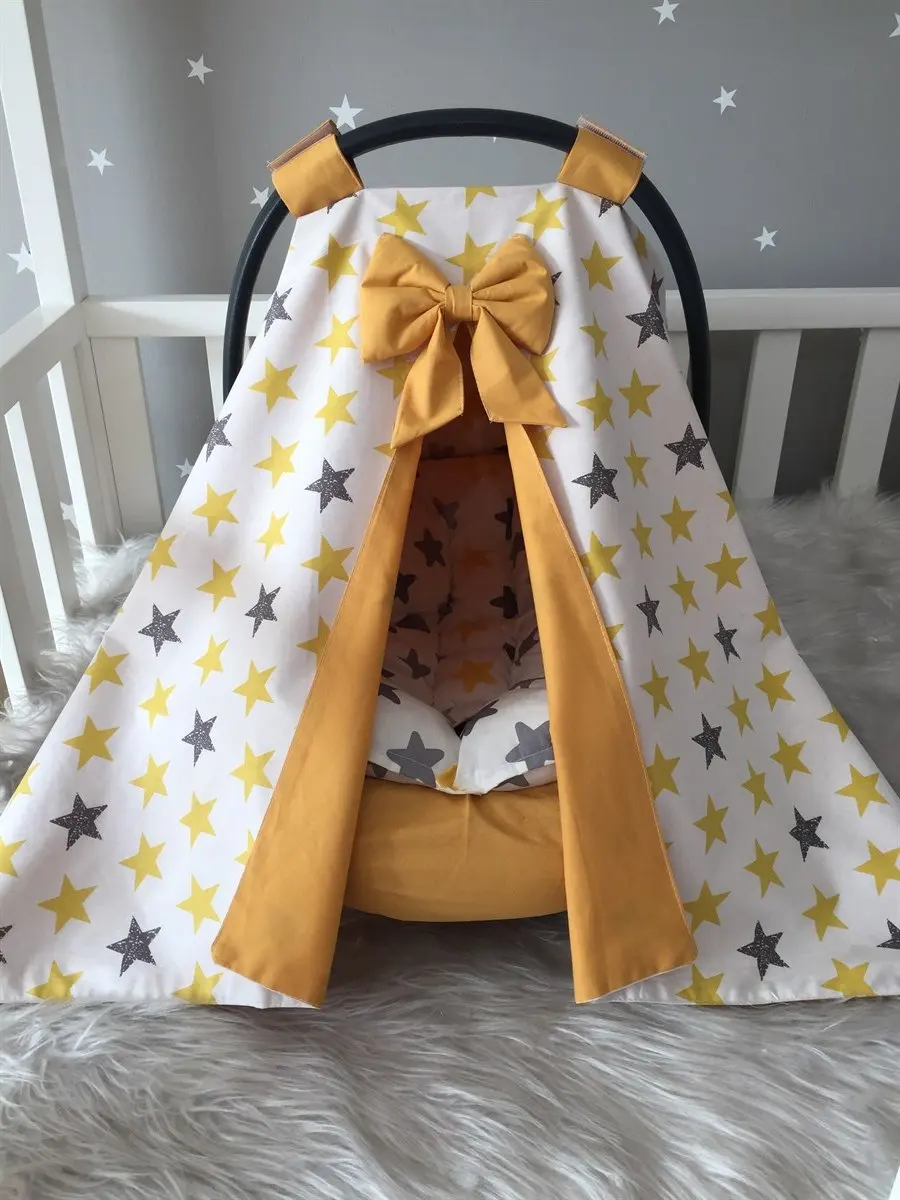 Handmade Yellow Star Patterned Stroller Cover Sheet and Stroller Cushion Set of 3
Handmade Yellow Star Patterned Stroller Cover Sheet and Stroller Cushion Set of 3
