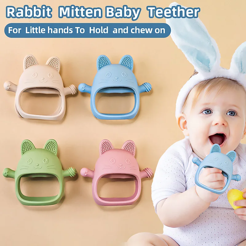 Baby Teether Silicone Rabbit Gloves Teething Toy Kids Teething Toys Newborn Dental Care Gums Molar Stick Baby Items Food Grade
Baby Teether Silicone Rabbit Gloves Teething Toy Kids Teething Toys Newborn Dental Care Gums Molar Stick Baby Items Food Grade