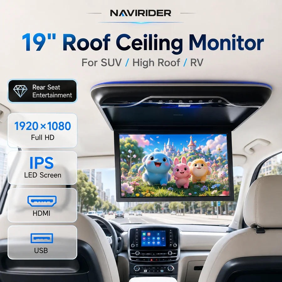 19 Inch Universal Flip Down Car Roof Monitor Overhead Ceiling TV Screen MP5 Multimedia Video Player HDMI USB FM Music Playback
19 Inch Universal Flip Down Car Roof Monitor Overhead Ceiling TV Screen MP5 Multimedia Video Player HDMI USB FM Music Playback