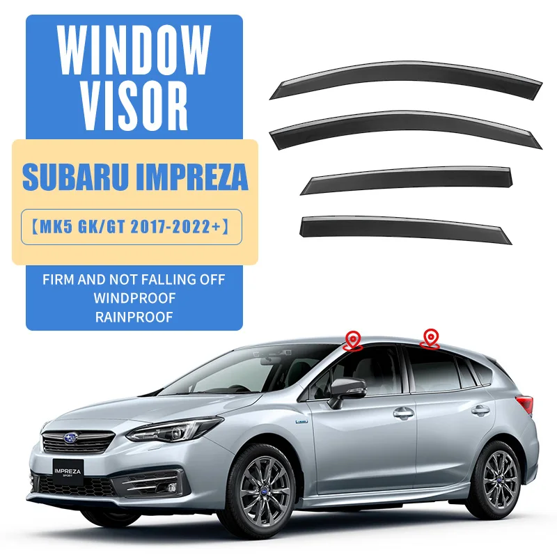 Пластиковый оконный козырек для SUBARU Impreza, обзор GK/GT 2017-2023, вентиляционные оттенки, защита от солнца и дождя
Пластиковый оконный козырек для SUBARU Impreza, обзор GK/GT 2017-2023, вентиляционные оттенки, защита от солнца и дождя