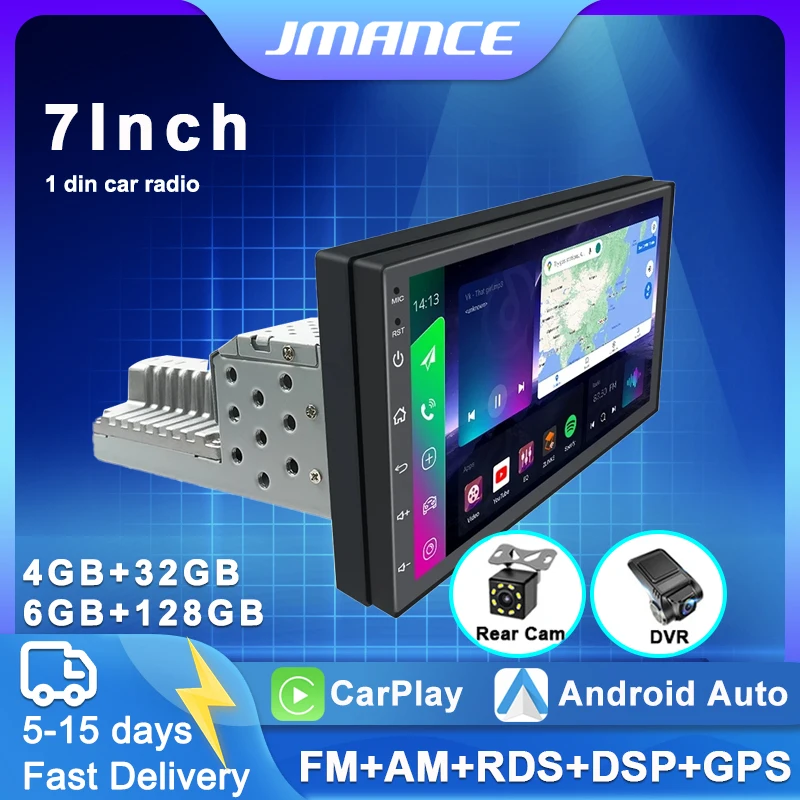 JMANCE 1DIN FM 7-дюймовый Регулируемый автомобильный радиоприемник Android сенсорный экран 1080P Автомобильный стереоприемник четырехъядерный GPS-навигатор WiFi
JMANCE 1DIN FM 7-дюймовый Регулируемый автомобильный радиоприемник Android сенсорный экран 1080P Автомобильный стереоприемник четырехъядерный GPS-навигатор WiFi