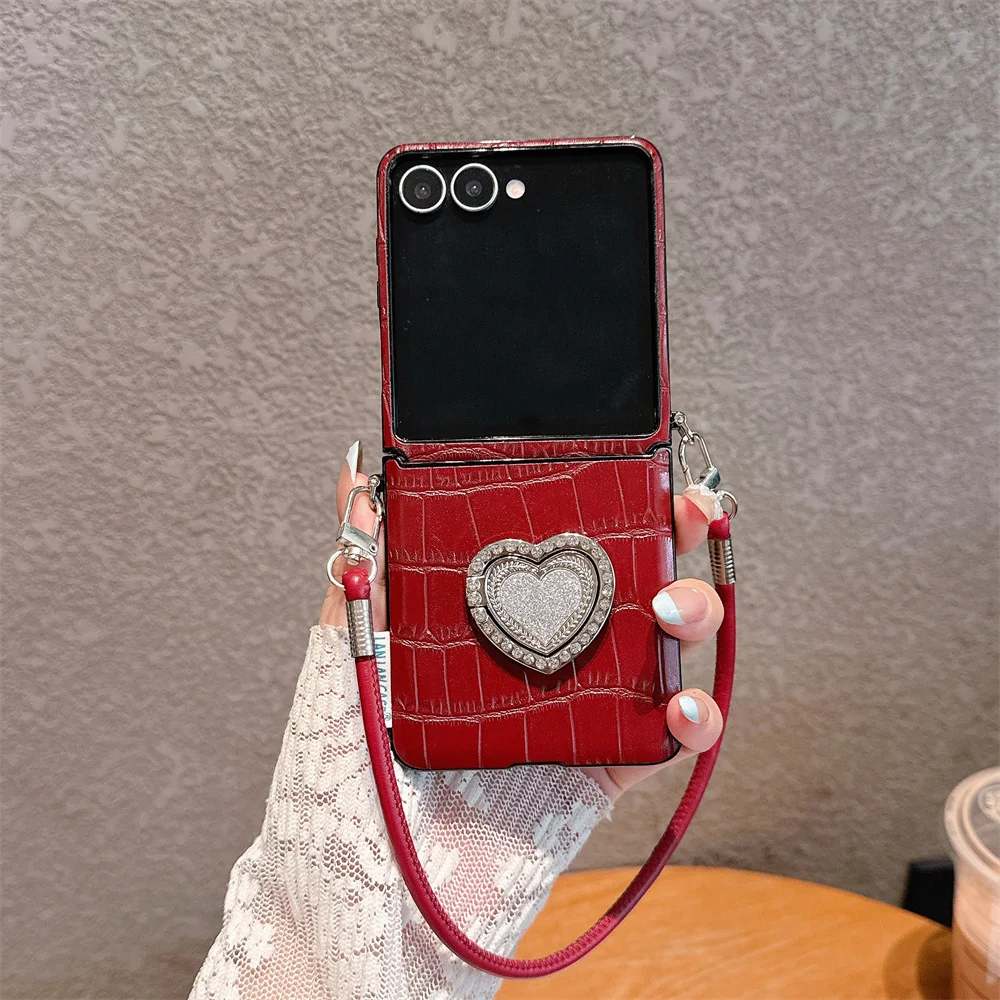 INS Fashion Leather With Diamond Love Stand Phone Case for Samsung Galaxy Z Flip6 5 Flip7 6 7FE Flip5 Flip6 Cover with Hand Rope
INS Fashion Leather With Diamond Love Stand Phone Case for Samsung Galaxy Z Flip6 5 Flip7 6 7FE Flip5 Flip6 Cover with Hand Rope