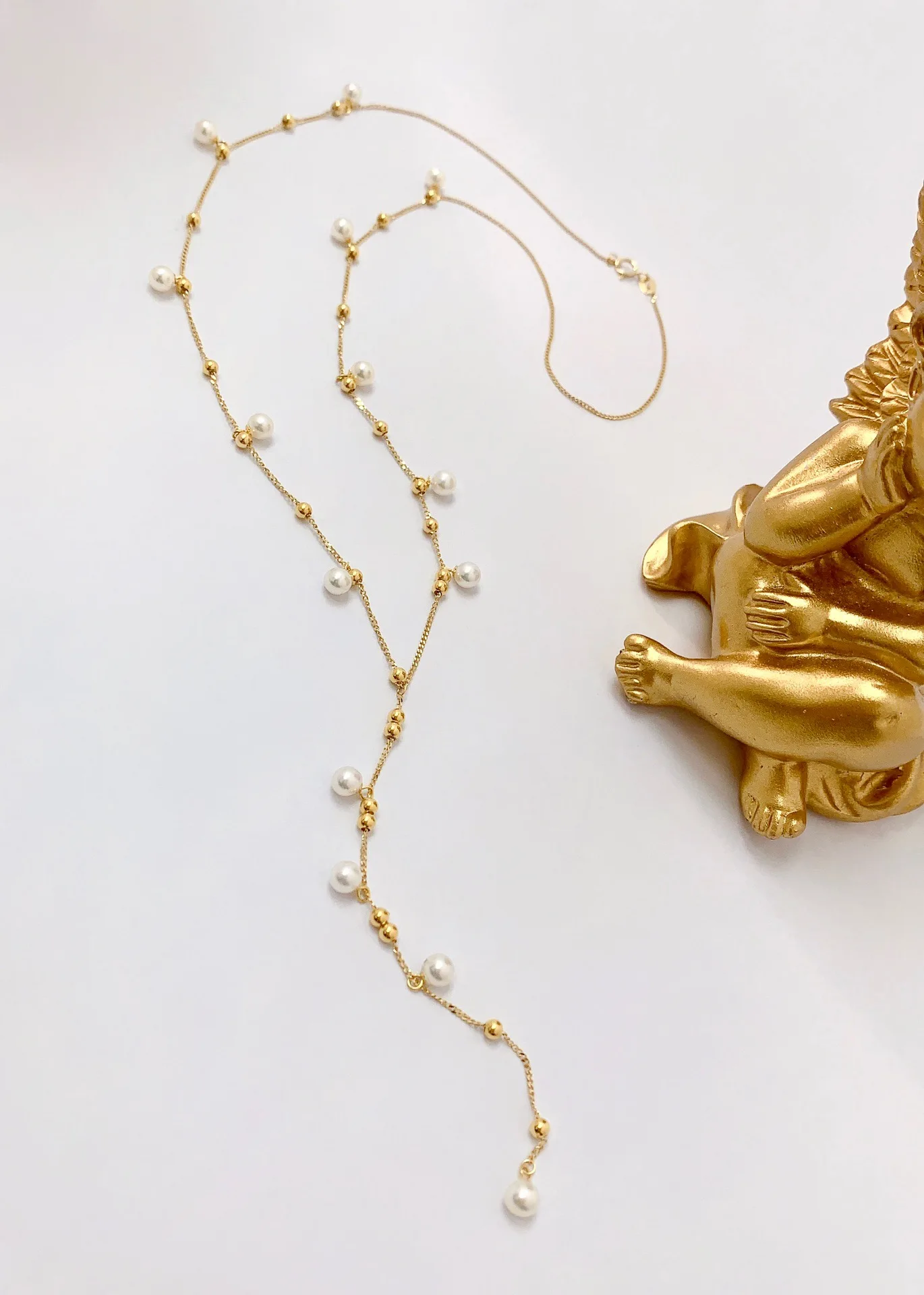 MADALENA SARARA 18K Gold Women Long Necklace Pearl Embellishment Rope Chain Au750 Stamp
MADALENA SARARA 18K Gold Women Long Necklace Pearl Embellishment Rope Chain Au750 Stamp