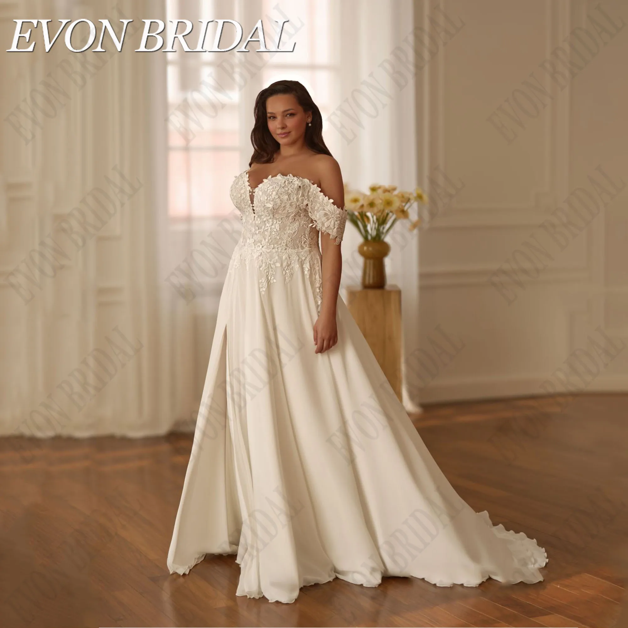 EVON BRIDAL Sweetheart Wedding Dresses Plus Size Off Shoulder Applique Bride Gowns Stain A-Line Vestidos De Novia Customized
EVON BRIDAL Sweetheart Wedding Dresses Plus Size Off Shoulder Applique Bride Gowns Stain A-Line Vestidos De Novia Customized