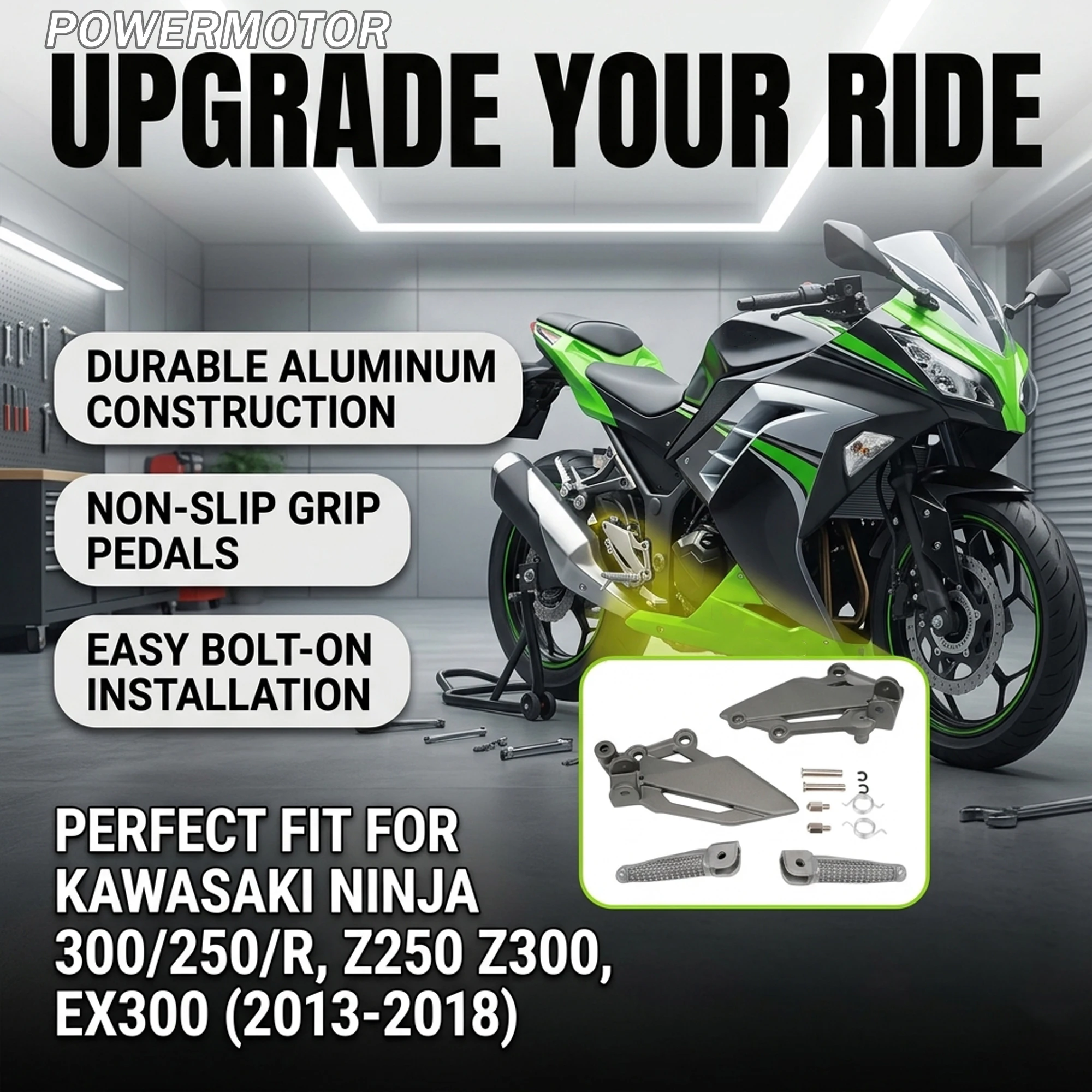 For KAWASAKI Front Footrest Foot Pedal Peg Motorcycle Left Right Bracket Foot Rest NINJA 300/250/R Z250 Z300 EX300 2013-2018
For KAWASAKI Front Footrest Foot Pedal Peg Motorcycle Left Right Bracket Foot Rest NINJA 300/250/R Z250 Z300 EX300 2013-2018