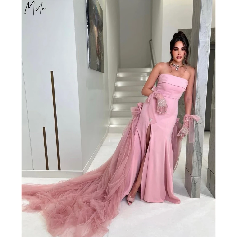 Mila Customized Pink Strapless High Slit Mermaid Prom Dress Train Graceful Chic Formal Evening Floor-Length Vestidos De Fiesta
Mila Customized Pink Strapless High Slit Mermaid Prom Dress Train Graceful Chic Formal Evening Floor-Length Vestidos De Fiesta