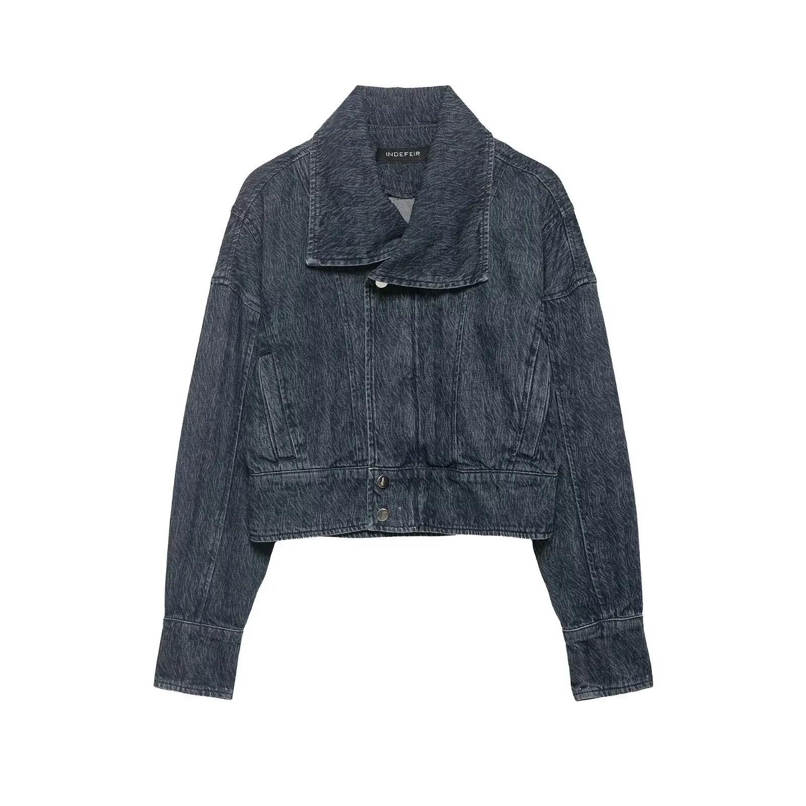 Vintage Grey Denim Jacket Women High Neck Short Jean Jacket Loose Long Sleeve Casual Cropped Denim Coat Female Outerwe
Vintage Grey Denim Jacket Women High Neck Short Jean Jacket Loose Long Sleeve Casual Cropped Denim Coat Female Outerwe