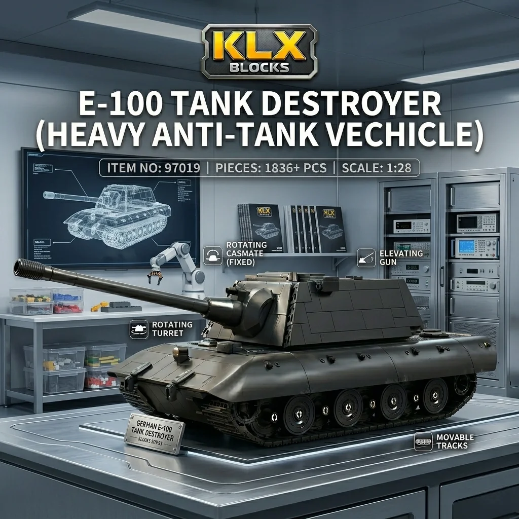 MOC WWII German E-100 Jagdpanzer DIY Building Blocks 1836PCS Military Heavy Tank Bricks Model Collection Toy Adults Xmas Gift
MOC WWII German E-100 Jagdpanzer DIY Building Blocks 1836PCS Military Heavy Tank Bricks Model Collection Toy Adults Xmas Gift