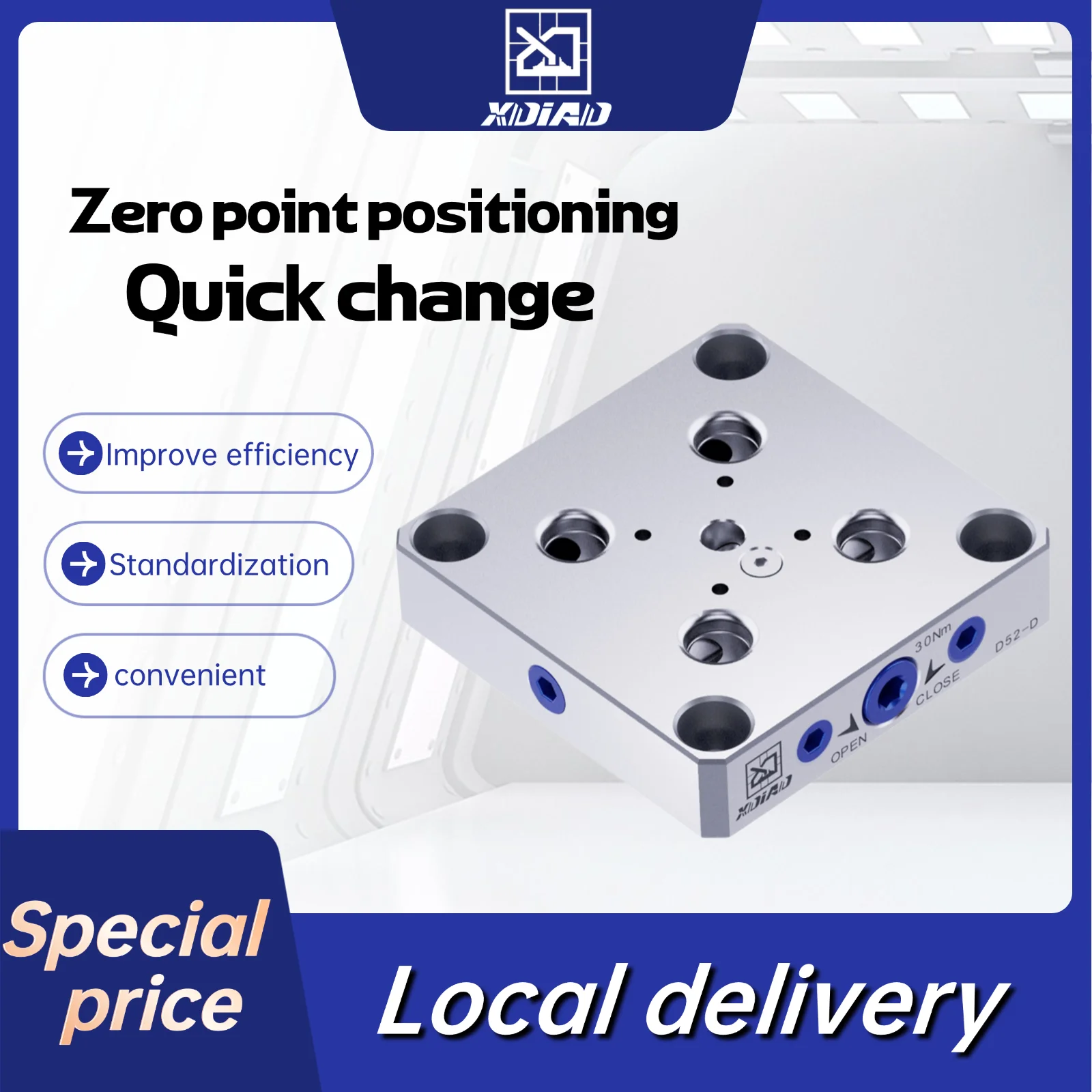 Manual quick-change plate fixture is used for quick replacement of different fixtures in CNC four-axis and five-axis machining
Manual quick-change plate fixture is used for quick replacement of different fixtures in CNC four-axis and five-axis machining