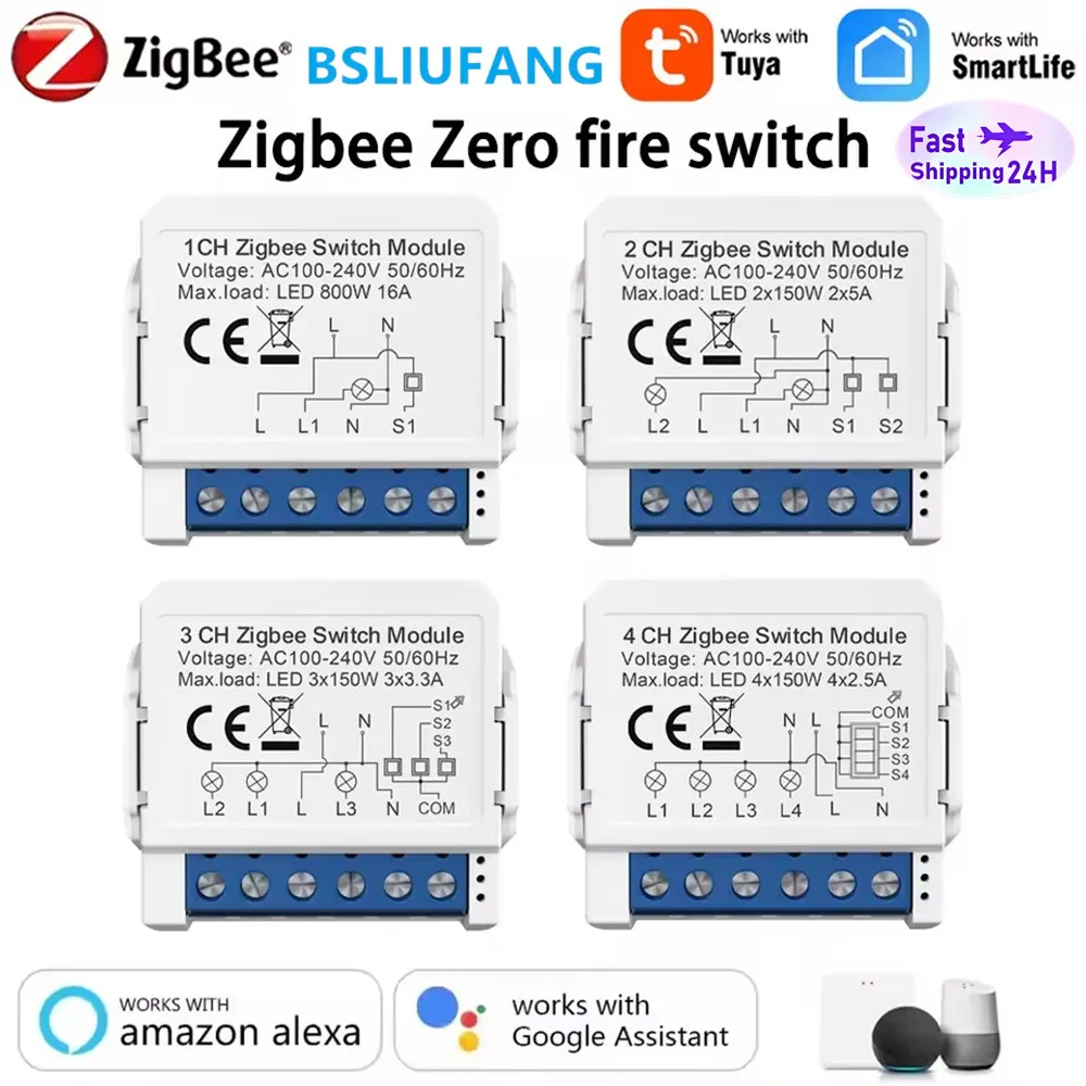 WiFi 1/2/3/4 Gang Mini Smart Switch DIY Light Switches Module 2-Way Control Works With Smart Tuya Alexa Alice Google Home
WiFi 1/2/3/4 Gang Mini Smart Switch DIY Light Switches Module 2-Way Control Works With Smart Tuya Alexa Alice Google Home