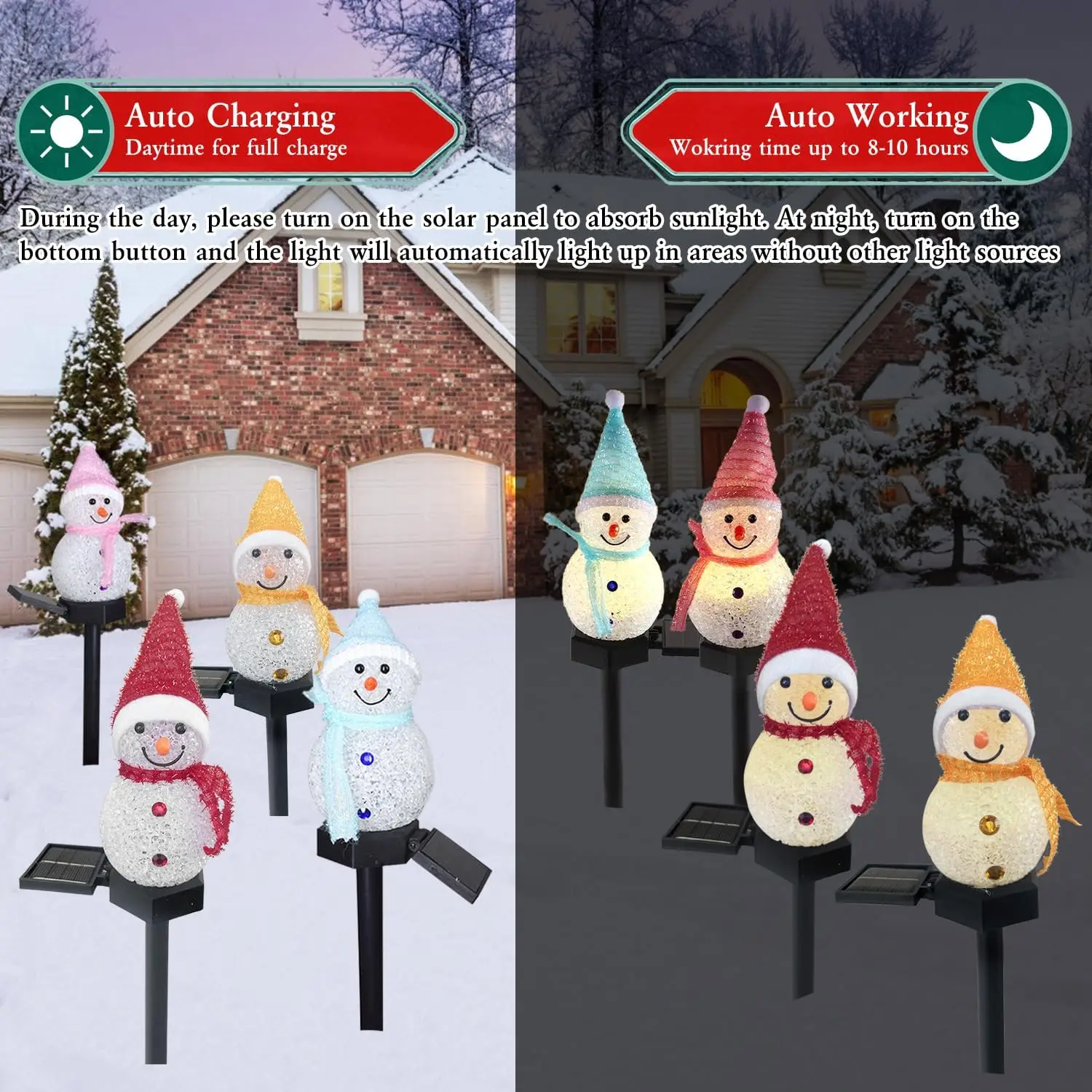 Christmas decorative solar snowman lamp, outdoor courtyard landscape lamp, suitable for Christmas outdoor garden.
Christmas decorative solar snowman lamp, outdoor courtyard landscape lamp, suitable for Christmas outdoor garden.