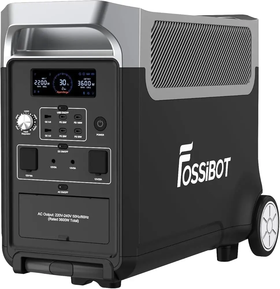 NEW MARKERTING SALES FOSSIBOT F3600 Pro 3840Wh/3600W Portable Power Station & Solar Generator with LiFePO4 Battery, 2H
NEW MARKERTING SALES FOSSIBOT F3600 Pro 3840Wh/3600W Portable Power Station & Solar Generator with LiFePO4 Battery, 2H