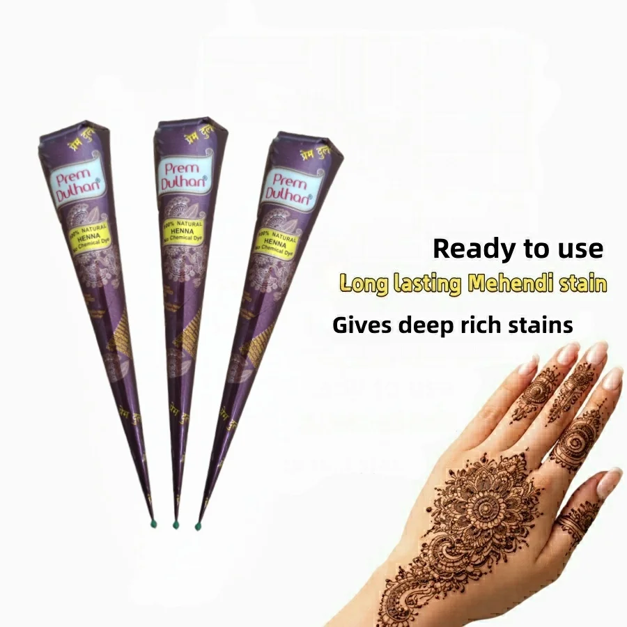 1/3 pcs Natura Prem Henna Cone, waterproof temporary tattoo art, suitable for temporary body art and tattoo designs,Mehendi Art
1/3 pcs Natura Prem Henna Cone, waterproof temporary tattoo art, suitable for temporary body art and tattoo designs,Mehendi Art