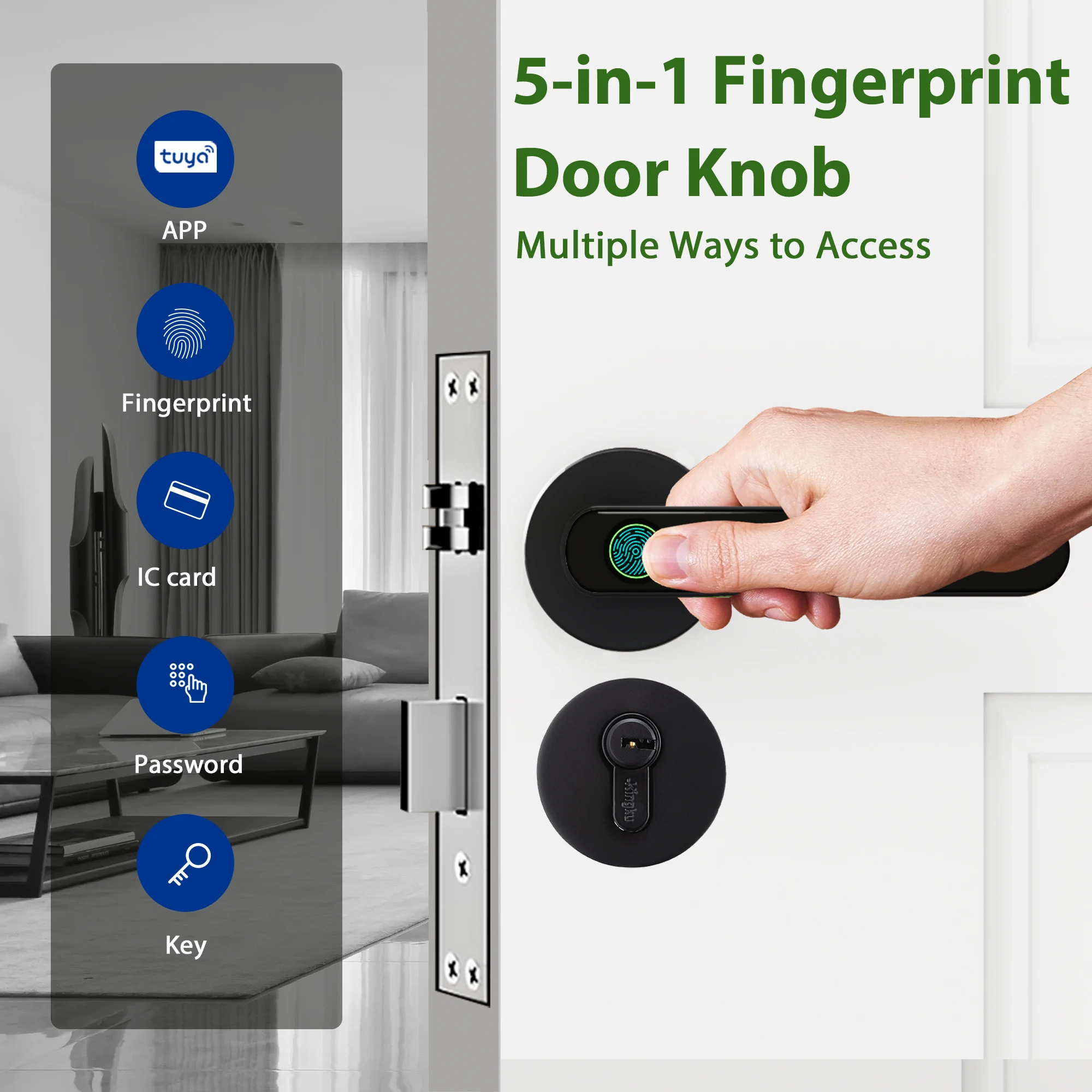Tuya Biometric Fingerprint Smart Door Lock Electronic Digital Keyless Entry Password Lock for Bedroom Home Room Security
Tuya Biometric Fingerprint Smart Door Lock Electronic Digital Keyless Entry Password Lock for Bedroom Home Room Security