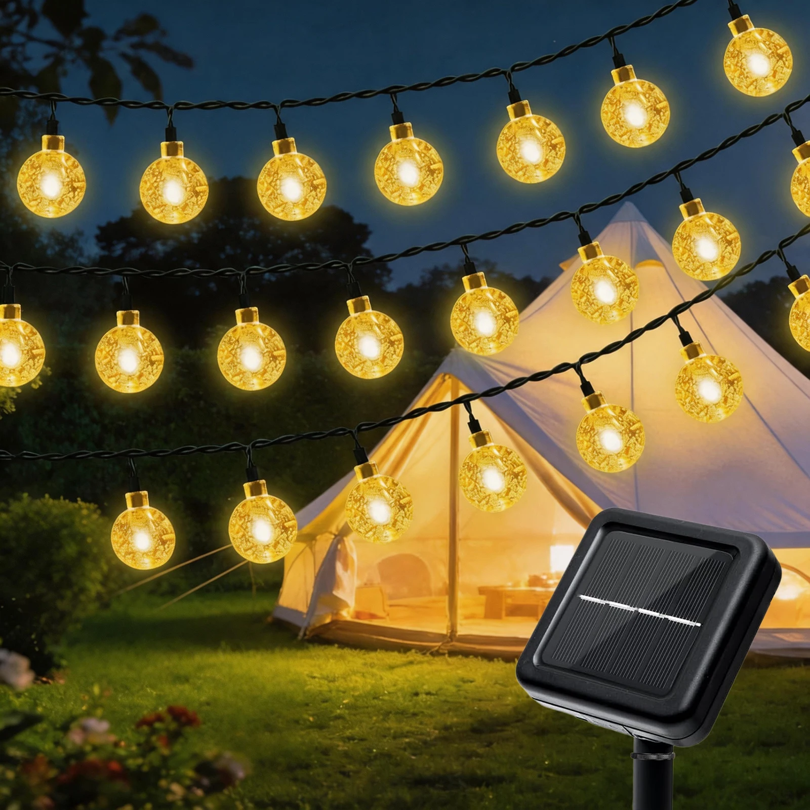 Solar String Lights Outdoor 100/50/20 Led Crystal Globe Lights with 8 Lighting Modes, IPX4 Splashproof Bubble Light for Garden
Solar String Lights Outdoor 100/50/20 Led Crystal Globe Lights with 8 Lighting Modes, IPX4 Splashproof Bubble Light for Garden