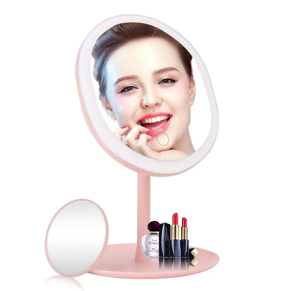 LED Makeup Mirror With Light Lamp Dimming USB Vanity Mirror With Storage Desktop Rotating Adjustable Vanity Mirror
LED Makeup Mirror With Light Lamp Dimming USB Vanity Mirror With Storage Desktop Rotating Adjustable Vanity Mirror