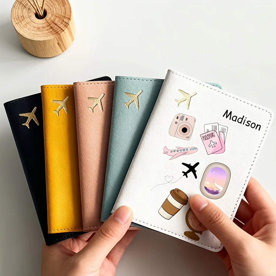Custom Name Cartoon Pattern PU Passport Holder, Scratch-resistant Faux Leather 4 Colors Travel Document Storage Case
Custom Name Cartoon Pattern PU Passport Holder, Scratch-resistant Faux Leather 4 Colors Travel Document Storage Case