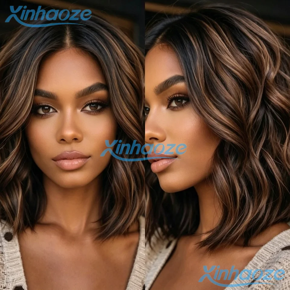 Body Wavy Short Bob Highlight #4/30 Brown With Dark Rooted Human Hair 5x5 Silk Top Closure Wigs Pre Plucked 13x6/360 Lace Wigs
Body Wavy Short Bob Highlight #4/30 Brown With Dark Rooted Human Hair 5x5 Silk Top Closure Wigs Pre Plucked 13x6/360 Lace Wigs