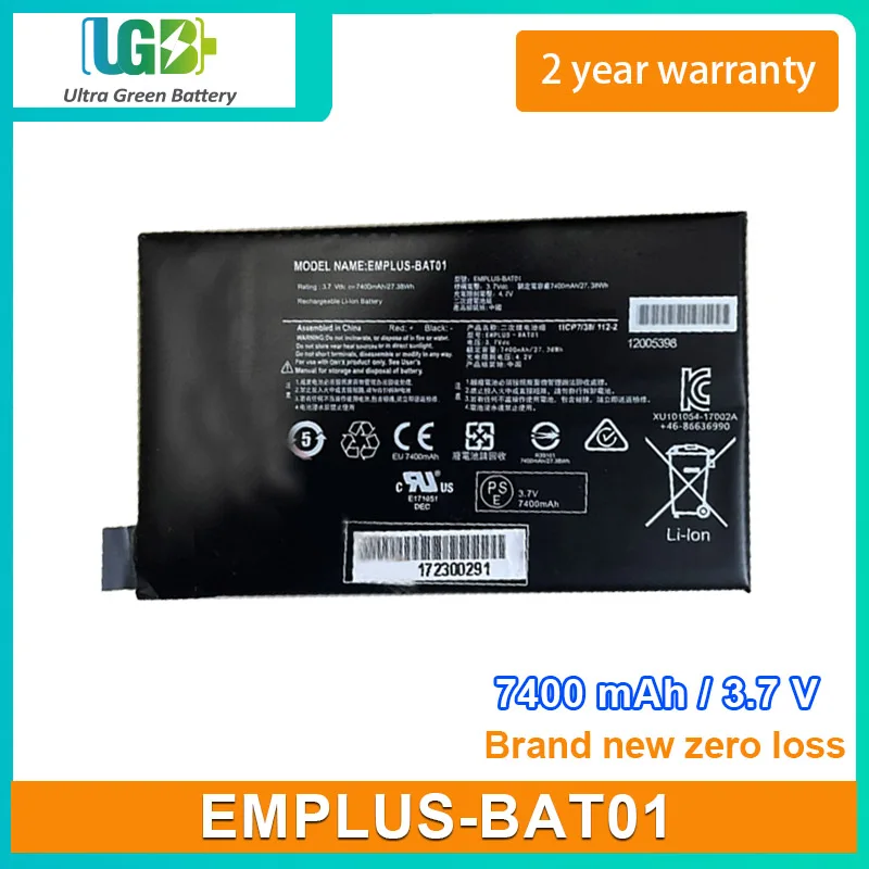 UGB New battery For Tobii dynavox EMPLUS-BAT-01 EMPLUS-BAT01 battery 3.7V 7400mAh 27.38Wh
UGB New battery For Tobii dynavox EMPLUS-BAT-01 EMPLUS-BAT01 battery 3.7V 7400mAh 27.38Wh