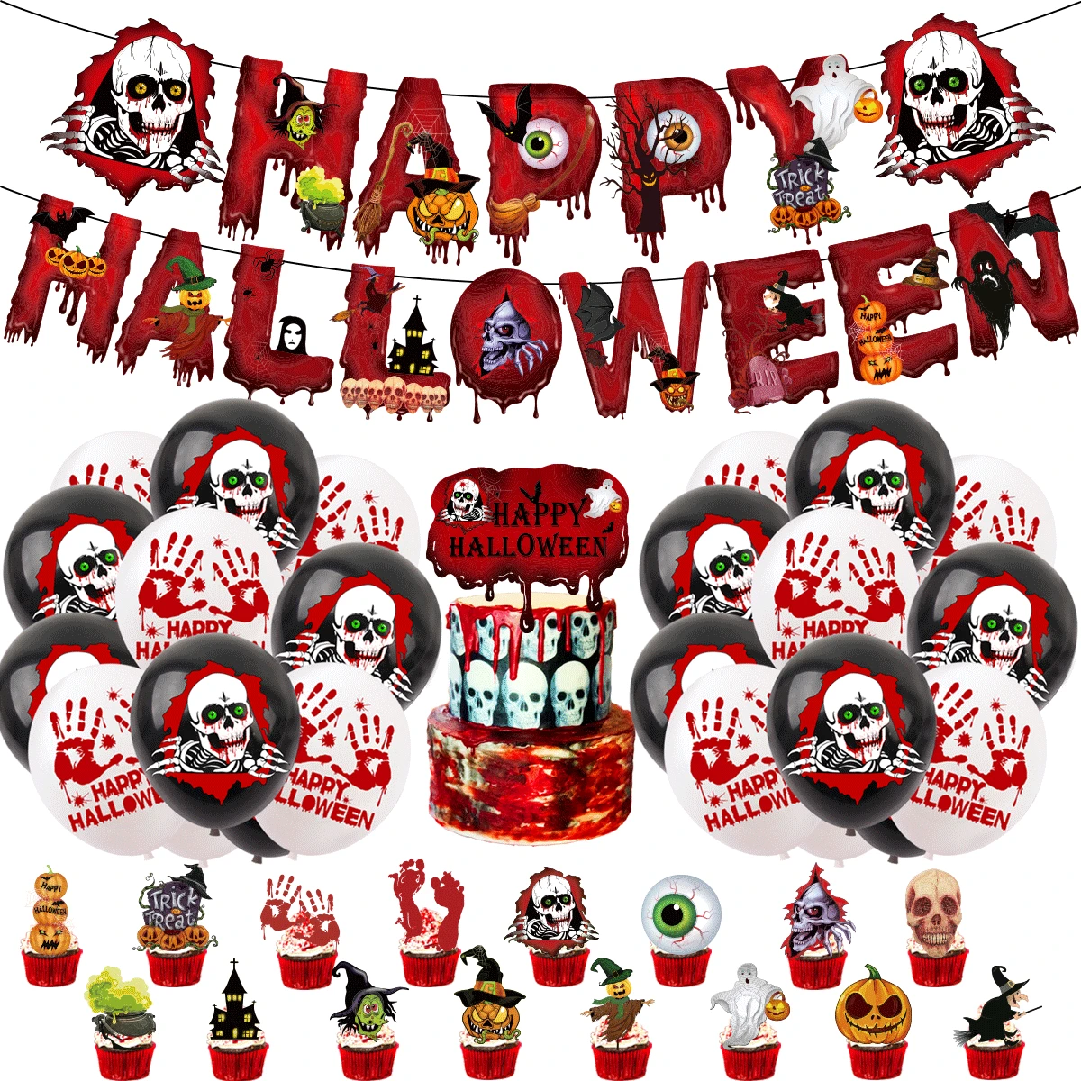 Halloween Decorations for Home Happy Halloween Props Blood Hand Ghost Skull Pumpkin Scary Balloon Festival Party Supplies
Halloween Decorations for Home Happy Halloween Props Blood Hand Ghost Skull Pumpkin Scary Balloon Festival Party Supplies