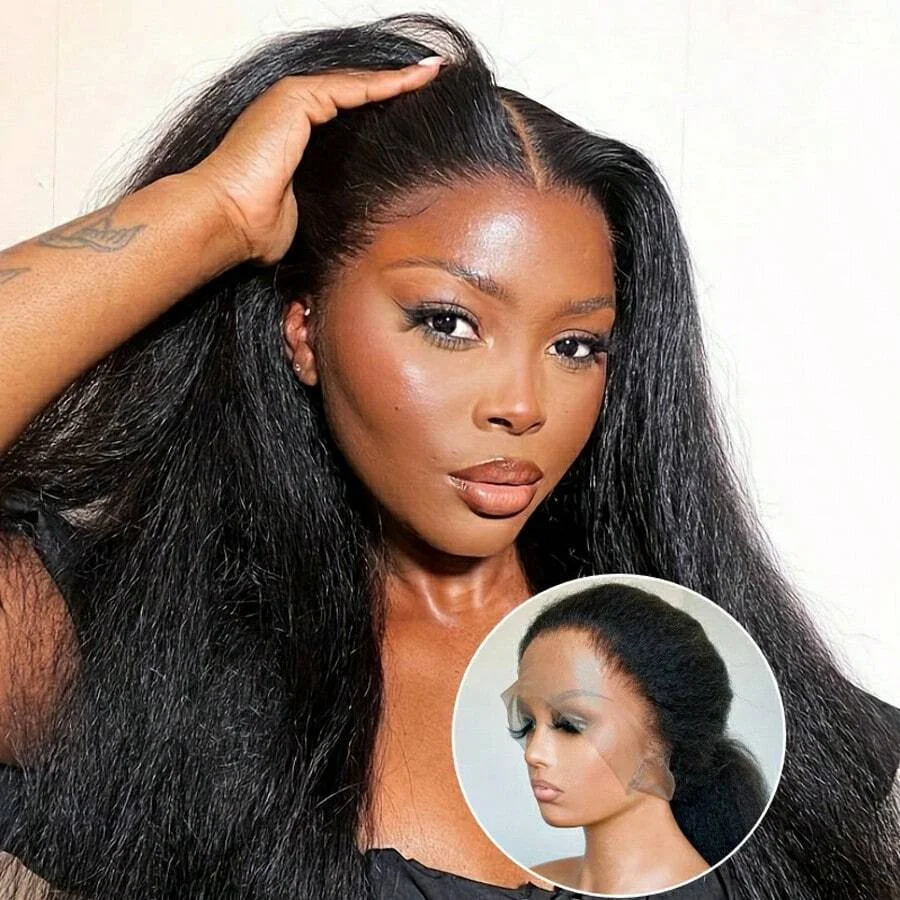 Yaki Straight Natural Black Hair Wigs For Black Women 13x4 Lace Front Wigs Glueless Pre Plucked Kinky Straight Wig Lace Closure
Yaki Straight Natural Black Hair Wigs For Black Women 13x4 Lace Front Wigs Glueless Pre Plucked Kinky Straight Wig Lace Closure