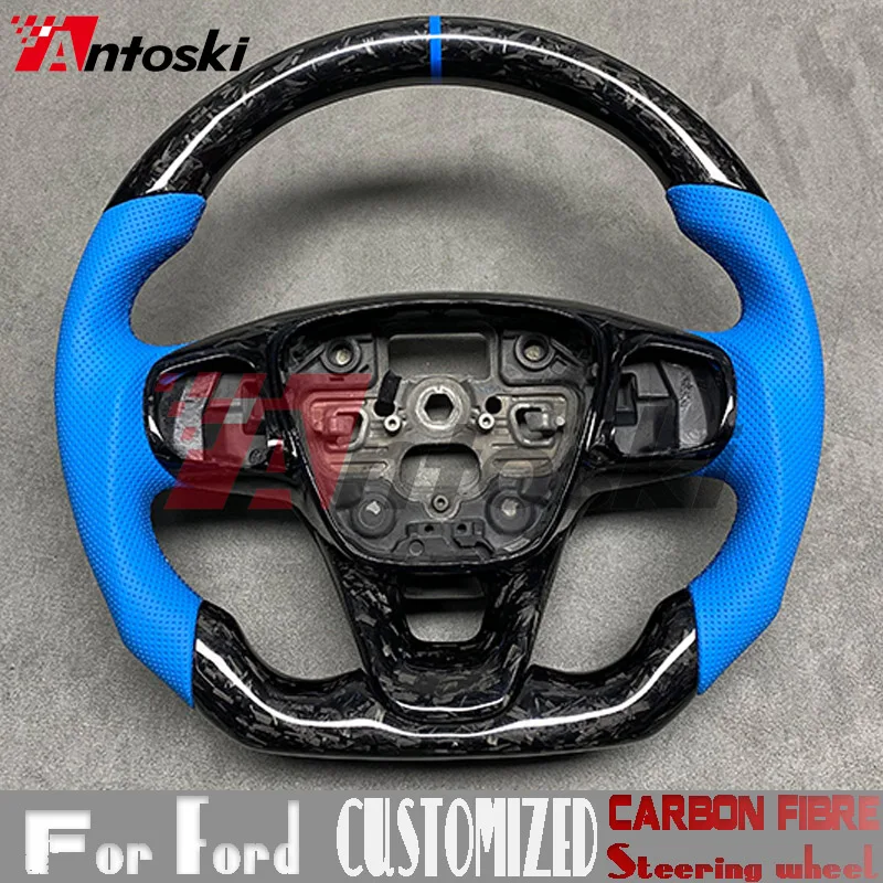 Customized carbon fiber steering wheel for Ford Focus MK4 2019-2024 perforated leather blue ST sport style
Customized carbon fiber steering wheel for Ford Focus MK4 2019-2024 perforated leather blue ST sport style
