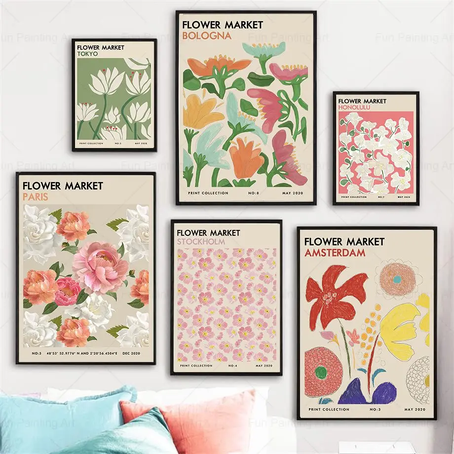 Vintage Flower Market Wall Art Canvas Painting City Posters Abstract Botanical Prints Nordic Pictures For Living Room Home Decor
Vintage Flower Market Wall Art Canvas Painting City Posters Abstract Botanical Prints Nordic Pictures For Living Room Home Decor