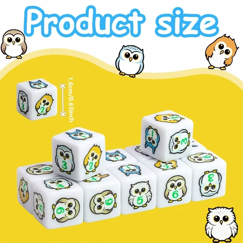 Owl D6 Dice Set, suitable for board games, role-playing games, Dungeons & Dragons, etc., available at a party discount
Owl D6 Dice Set, suitable for board games, role-playing games, Dungeons & Dragons, etc., available at a party discount