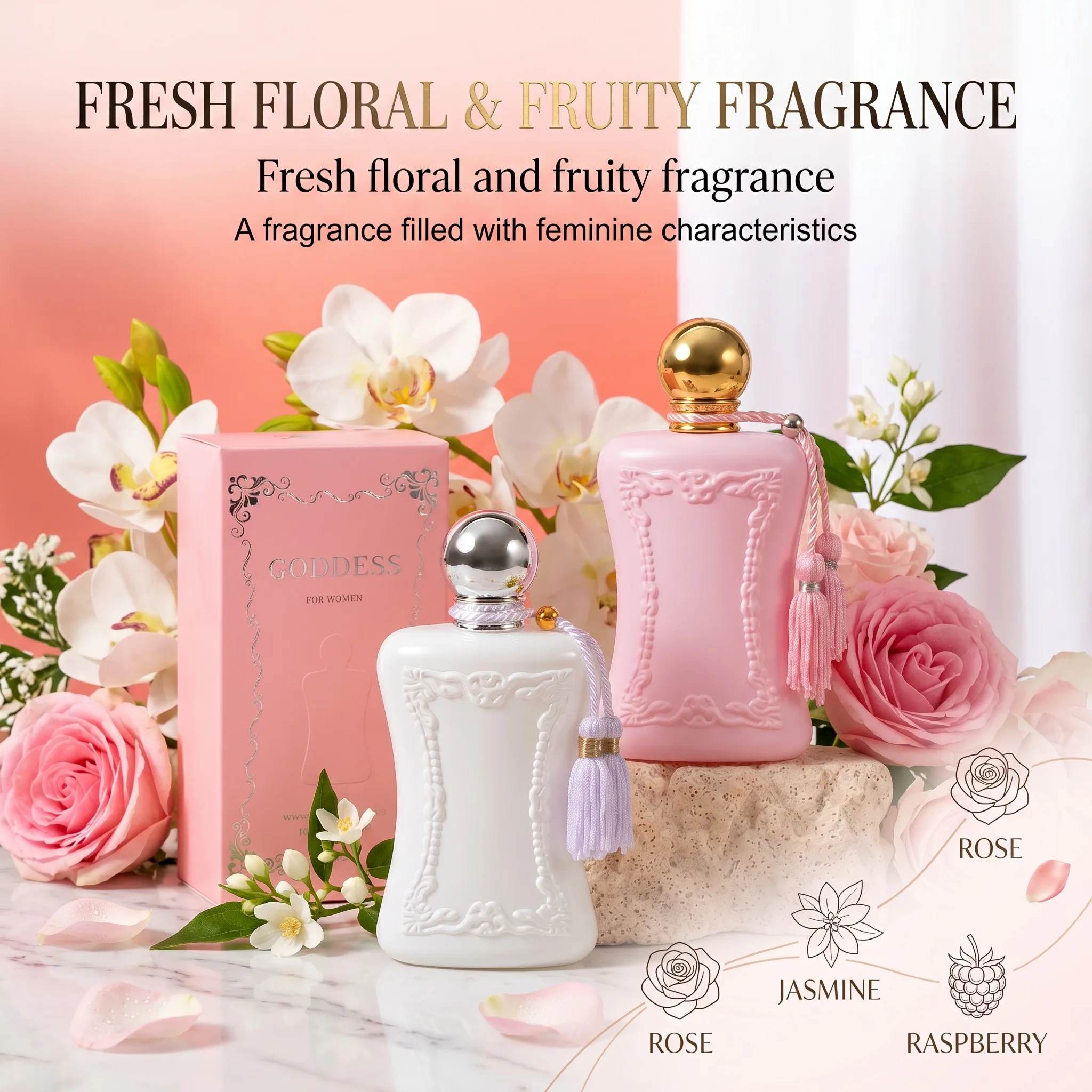 The Floral and Fruity Goddess Pheromone Perfume Has a Fresh Elegant Long-Lasting and Light Smell Suitable for Dates and Gifts
The Floral and Fruity Goddess Pheromone Perfume Has a Fresh Elegant Long-Lasting and Light Smell Suitable for Dates and Gifts