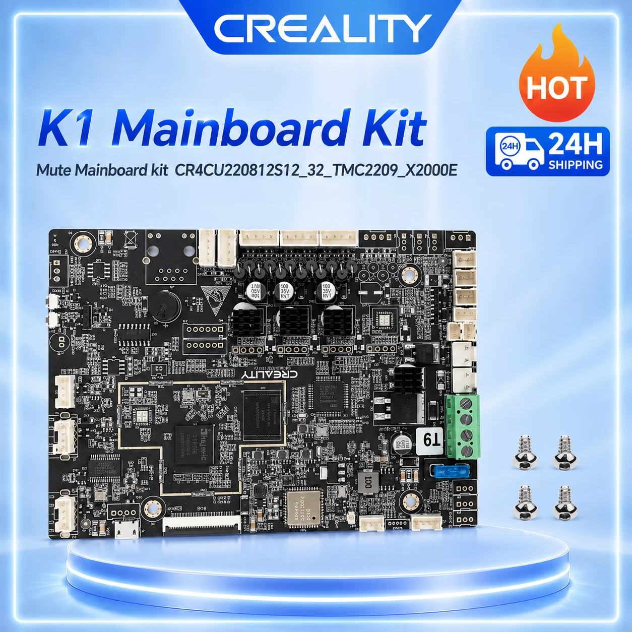 Creality Original K1/K1 MAX Silent Motherboard Upgraded CR4CU220812S12 32Bit TMC2209 X2000E Mainboard for 3D Printer Parts
Creality Original K1/K1 MAX Silent Motherboard Upgraded CR4CU220812S12 32Bit TMC2209 X2000E Mainboard for 3D Printer Parts