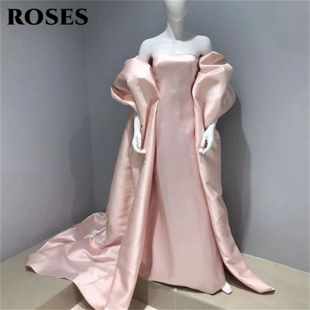 ROSES Pink Stain Formal Dresses Mermaid Sexy Party Dress For Wedding Special Occasion Dresses with Shawl robe soirée Customized
ROSES Pink Stain Formal Dresses Mermaid Sexy Party Dress For Wedding Special Occasion Dresses with Shawl robe soirée Customized