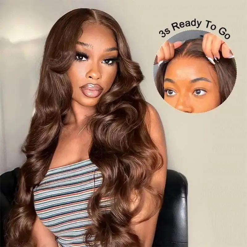 Super Easy To Wear Chestnut Brown Glueless Wig 13x4 250% Density Body Wave Lace Front Wig Human Hair For Women No Glue Pre Plucked Cut Soft wave wig Full Lace Hair With Elastic Band Bleached Knots Chocolate Brown Factory Wholesale
Super Easy To Wear Chestnut Brown Glueless Wig 13x4 250% Density Body Wave Lace Front Wig Human Hair For Women No Glue Pre Plucked Cut Soft wave wig Full Lace Hair With Elastic Band Bleached Knots Chocolate Brown Factory Wholesale